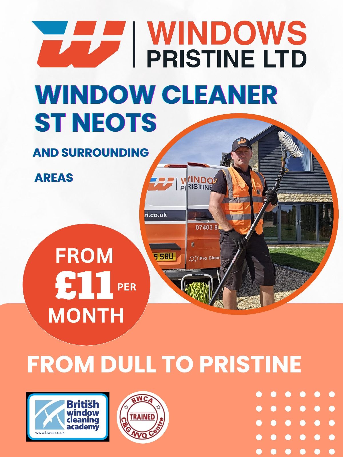 Windows Pristine Ltd Facebook ad: Why pay a fortune for one-off window cleans…