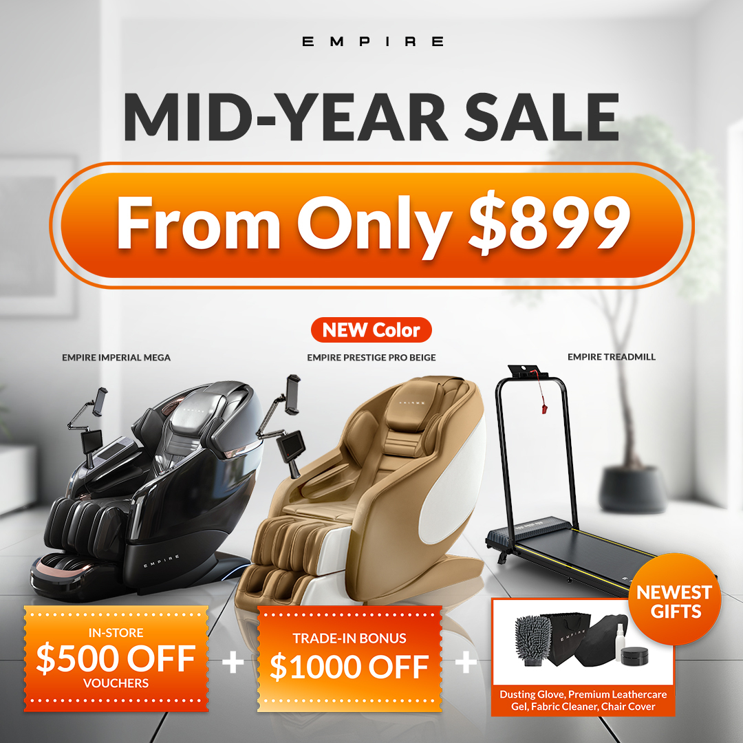 Empire Massage Chair Facebook ad: Mid Year Sale: From ONLY $899!