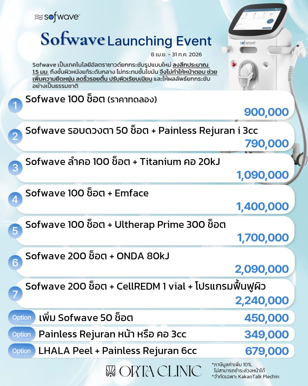 Ortaclinic.th Facebook ad: คลินิกออร์ต้า