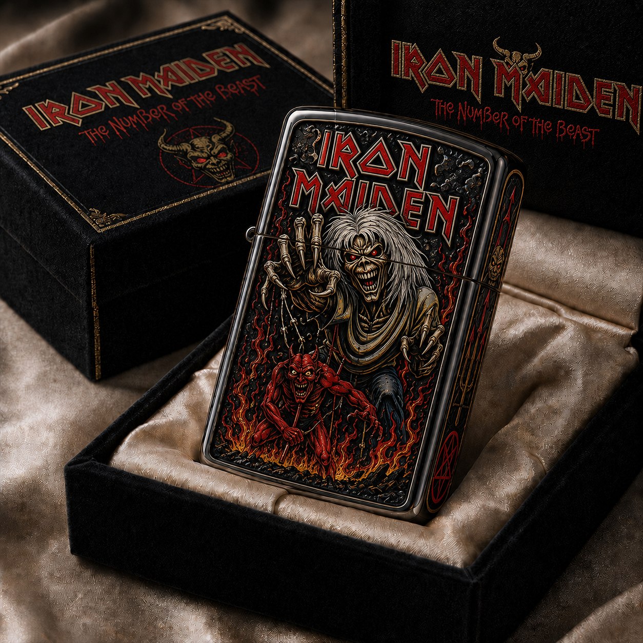 Rock Music Fans Facebook ad: Premium Iron Maiden 2026 Zippo Lighter V2 IMZL1381