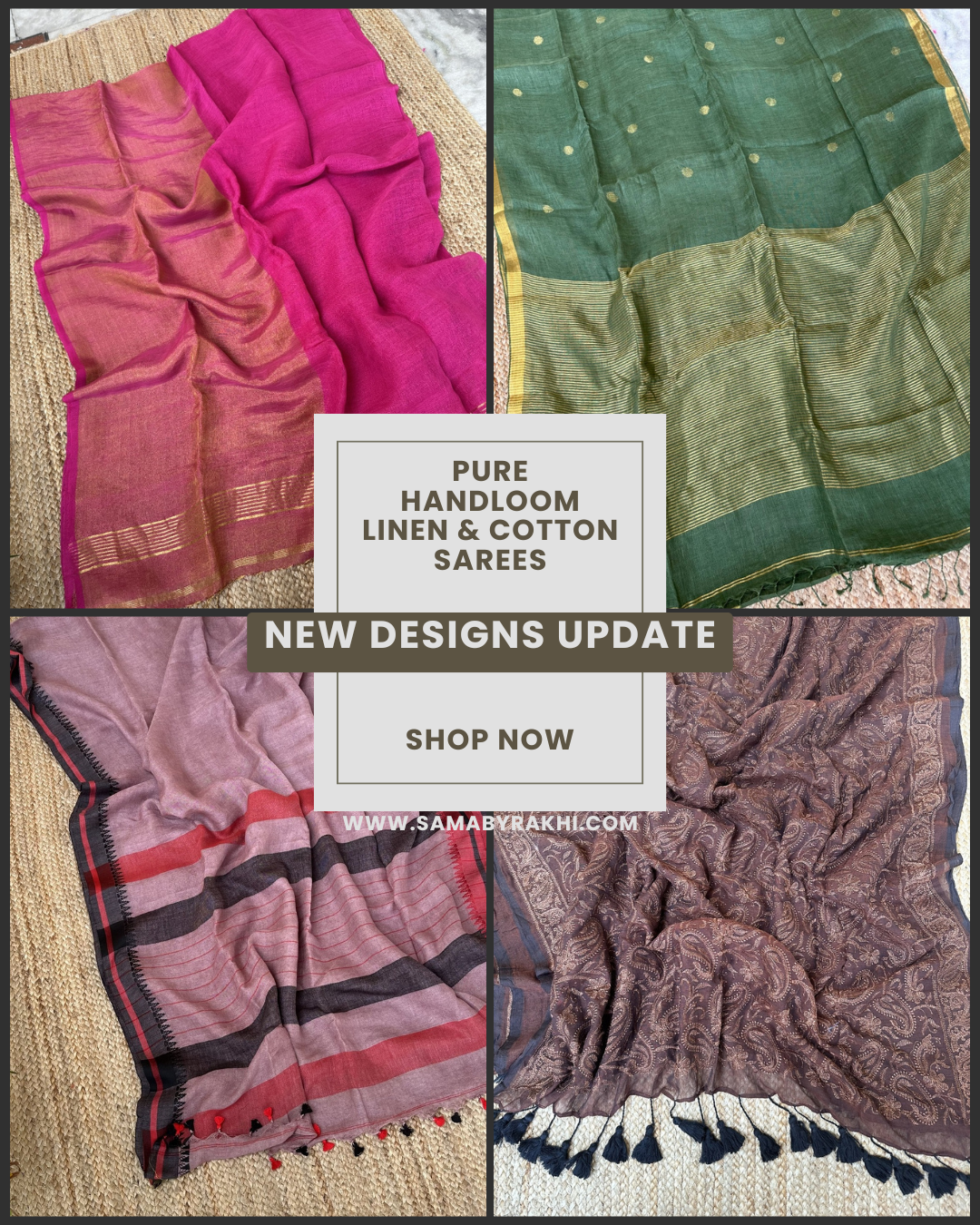 SAMA by Rakhi Facebook ad: Pure Linen & Cotton Handloom Sarees