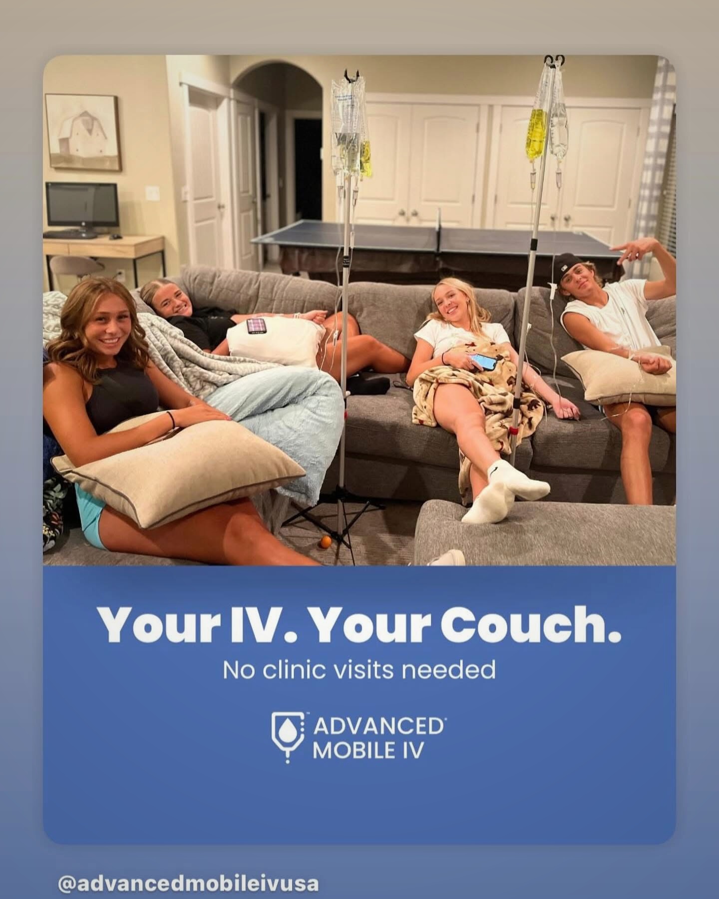 Advanced Mobile IV South Carolina Facebook ad: Mobile IV Therapy, delivered to you