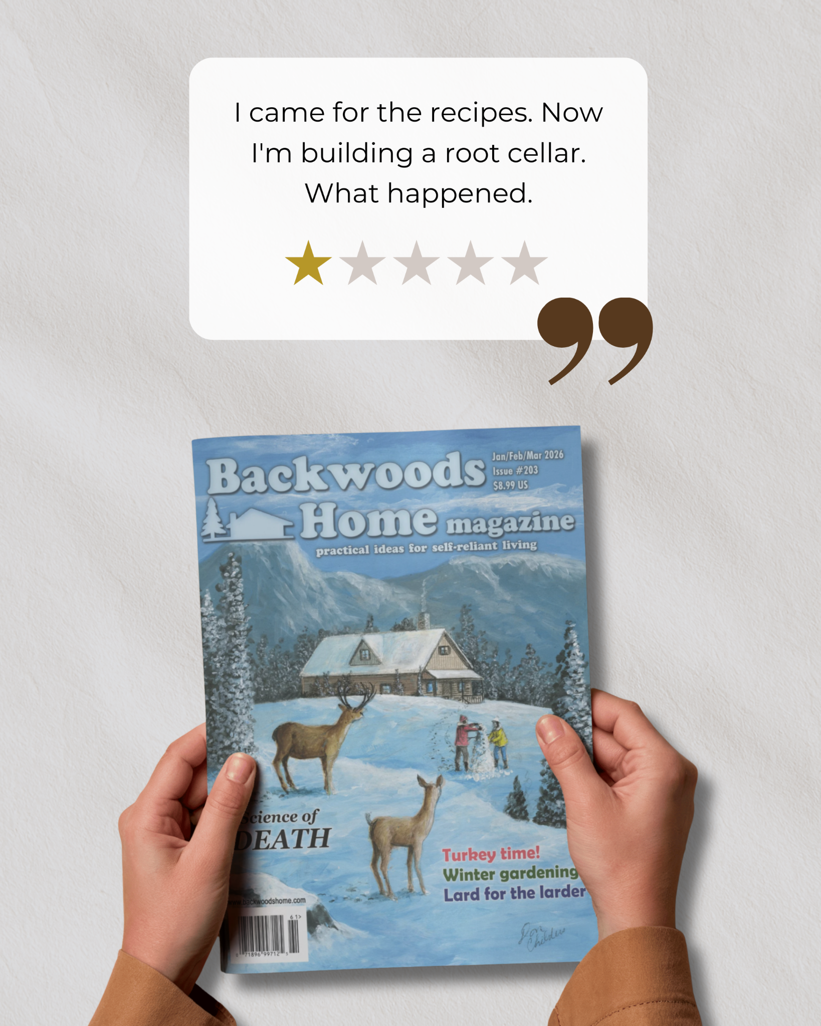 Backwoods Home Magazine Facebook ad