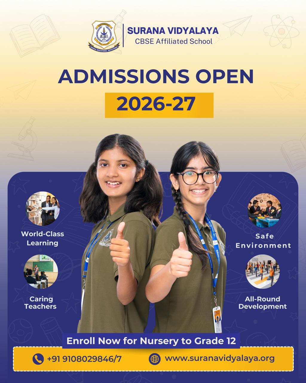 Surana Vidyalaya Facebook ad: Admissions Open 2026-27