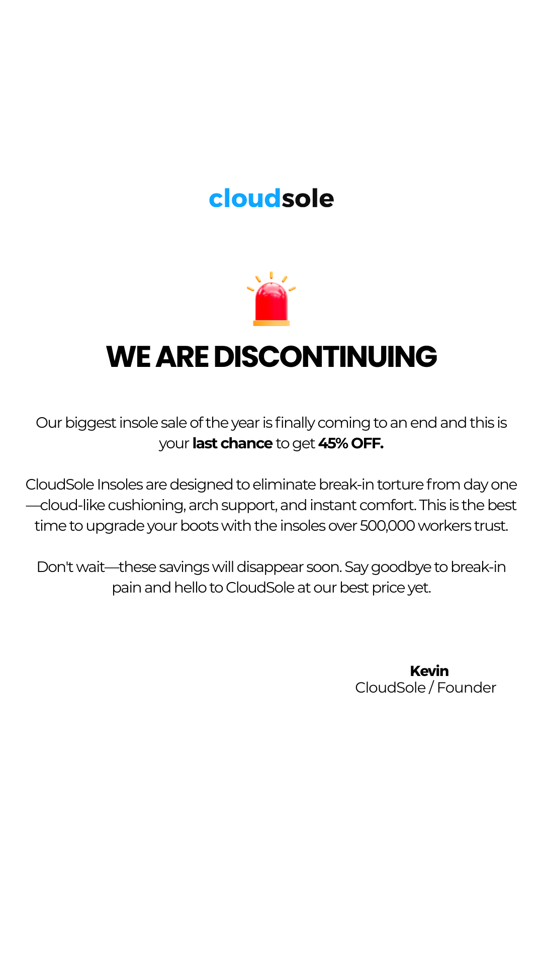 CloudSole Facebook ad