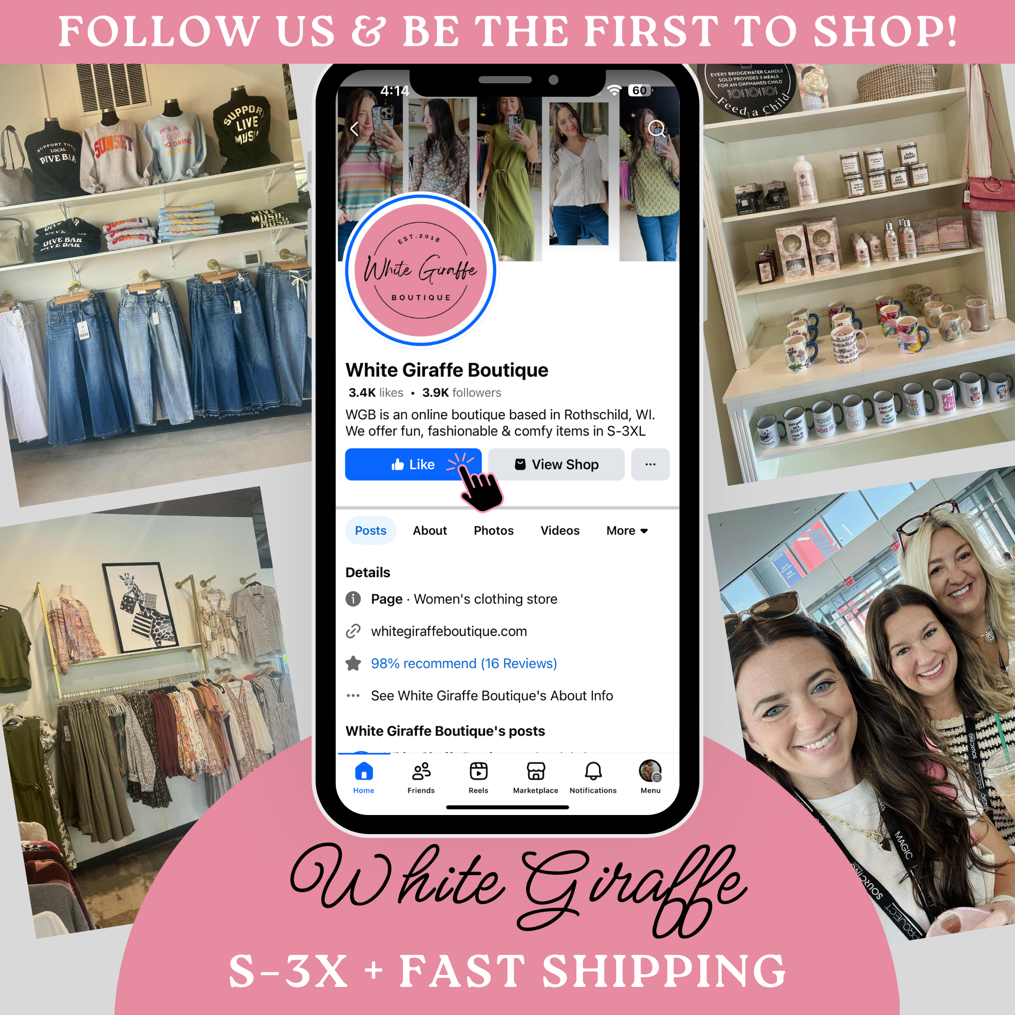 White Giraffe Boutique Facebook ad: Why blend in when you were born to…