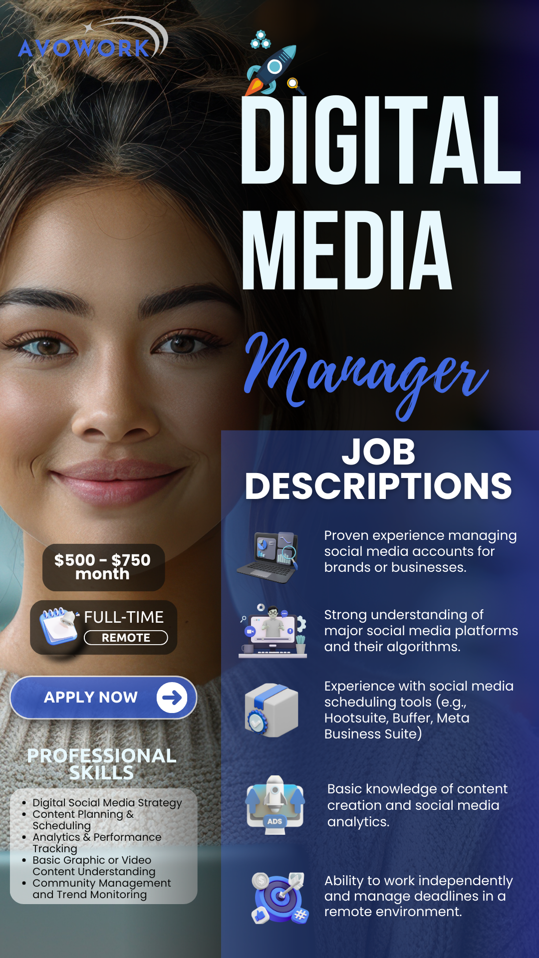 Avowork Facebook ad from Mar 16, 2026