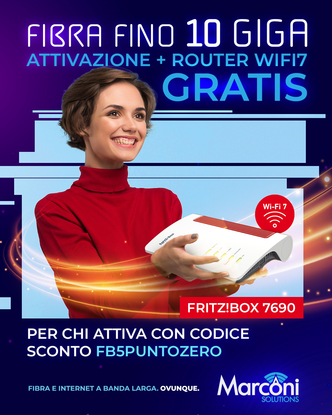 MarconiSolutions Facebook ad: ATTIVAZIONE E FRITZ!Box 7690 GRATIS?!