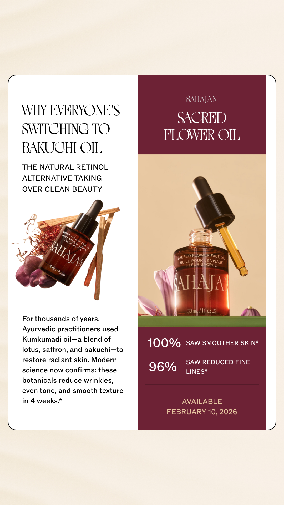 Sahajan Skincare Facebook ad