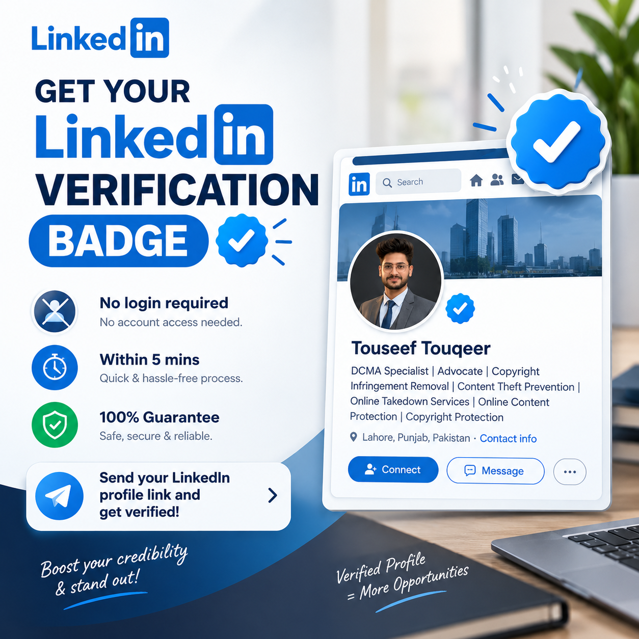 SprintOps Facebook ad: Boost Your LinkedIn Credibility