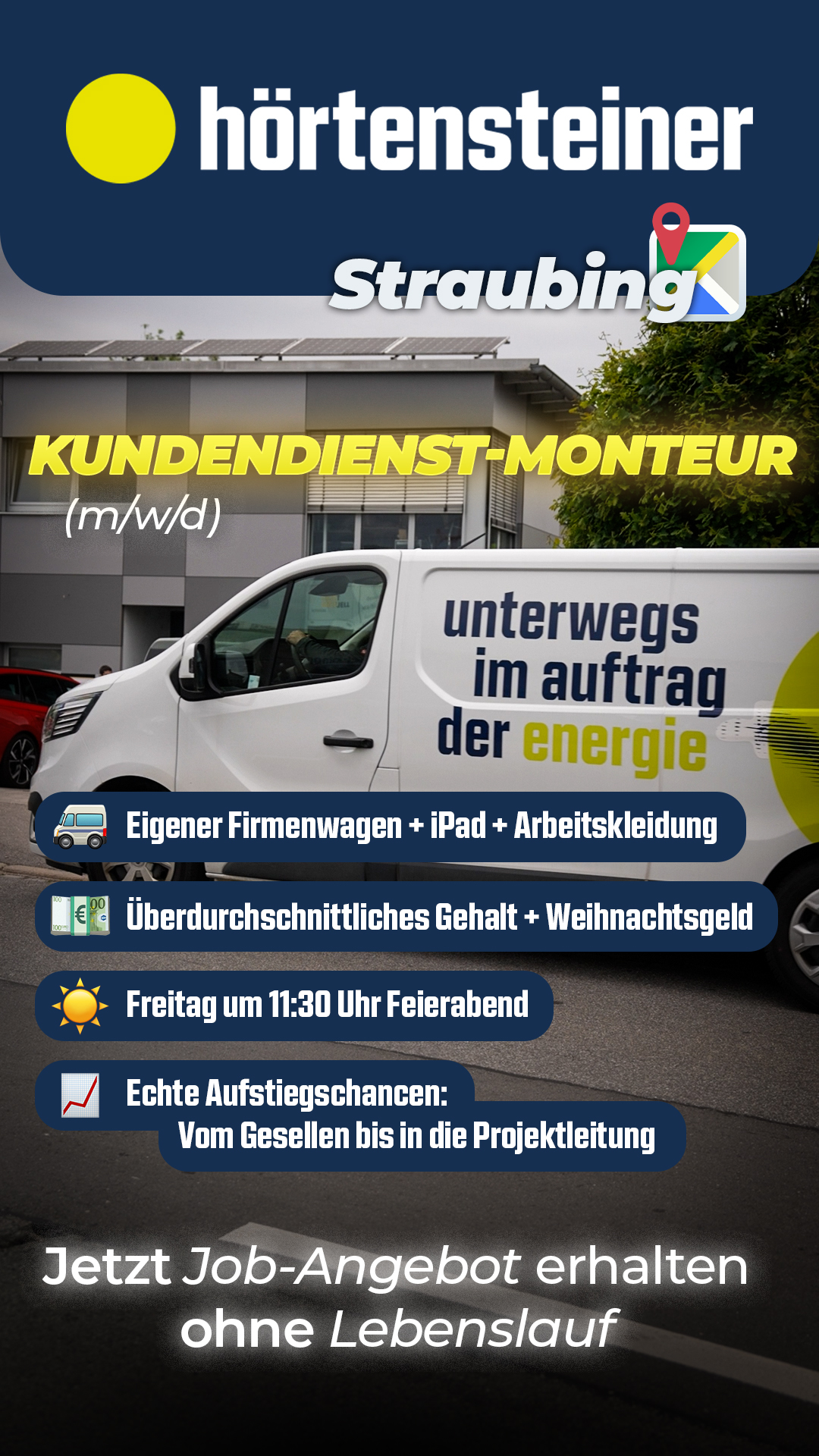 Elektro Hörtensteiner Facebook ad: Kundendienst-Monteur gesucht in Straubing, Deine Chance…