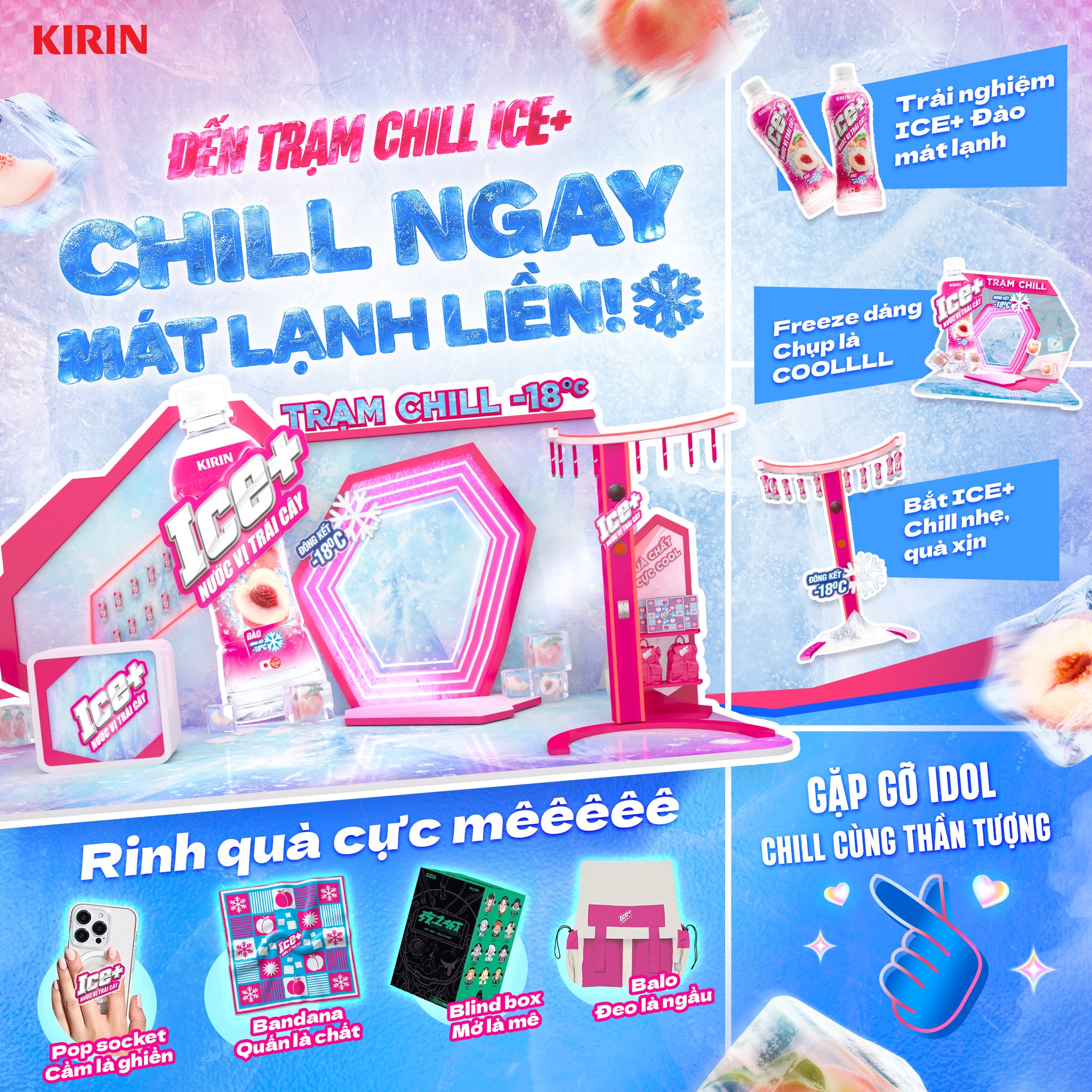 KIRIN ICE+ Facebook ad: ĐẾN TRẠM CHILL ICE+, CHỚP LẤY KHOẢNG NGHỈ…