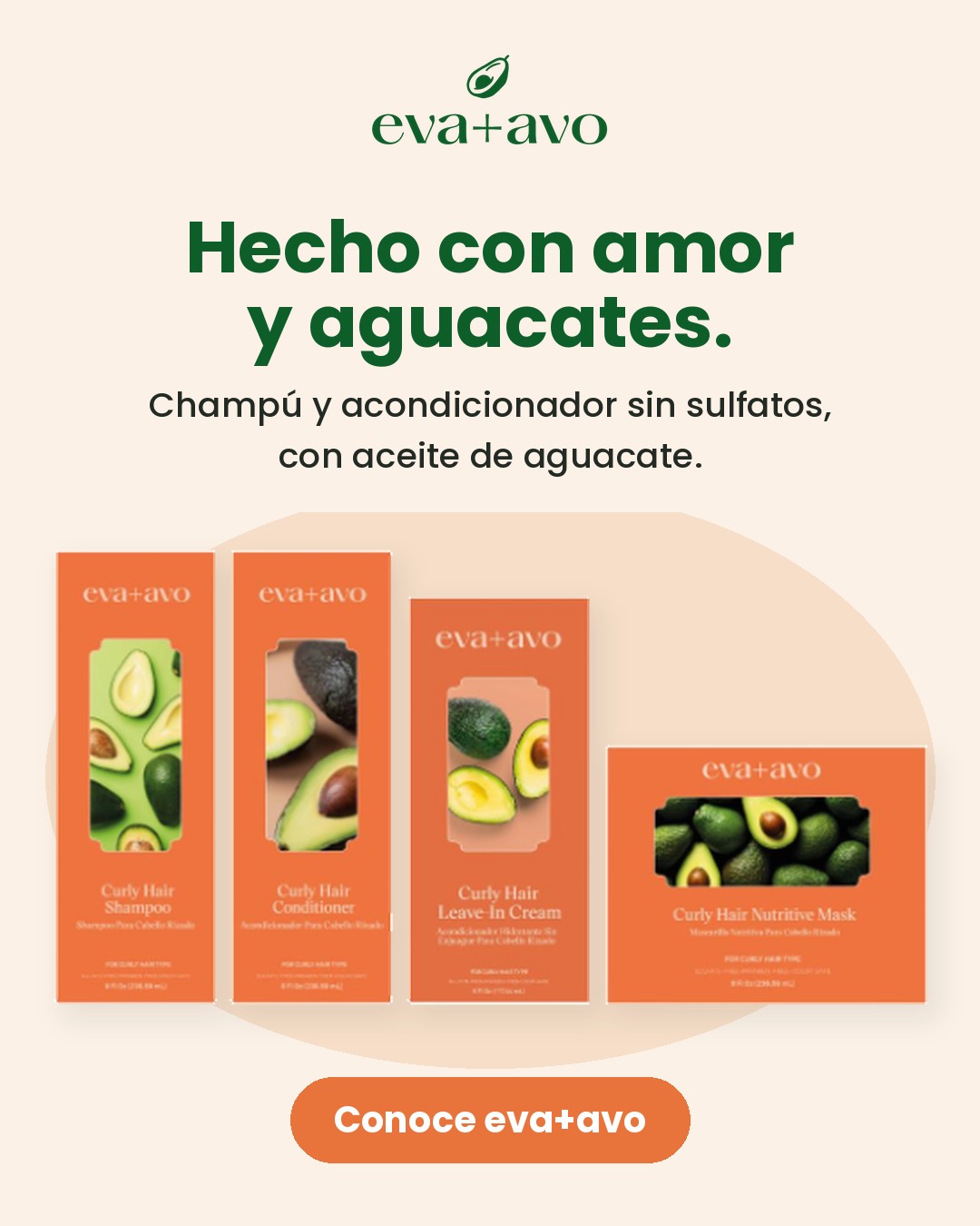 eva+avo Facebook ad: CABELLO DIGNO DE UNA NOVELA