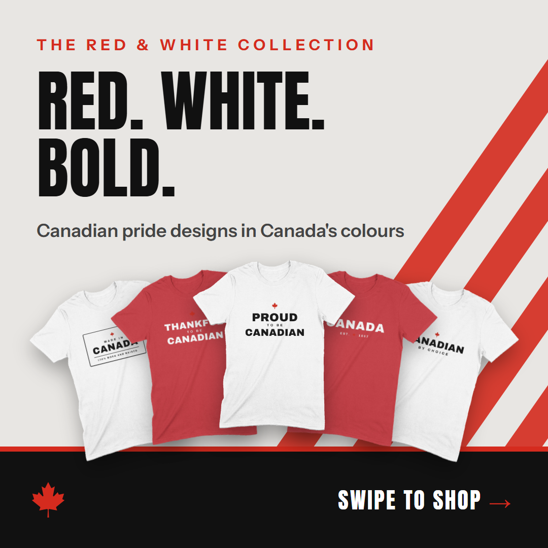 The Bold Canadian Facebook ad: Red. White. Bold.