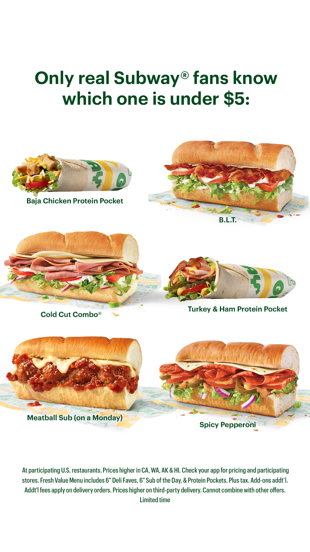Subway Facebook ad