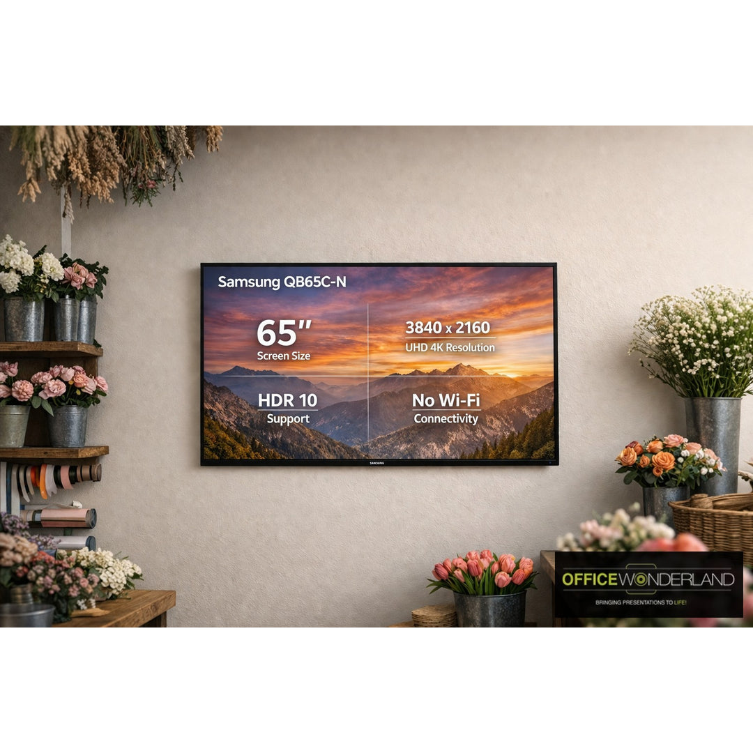 OfficeWonderland Facebook ad: From Digital Signage to Video Walls: Displays That Deliver.