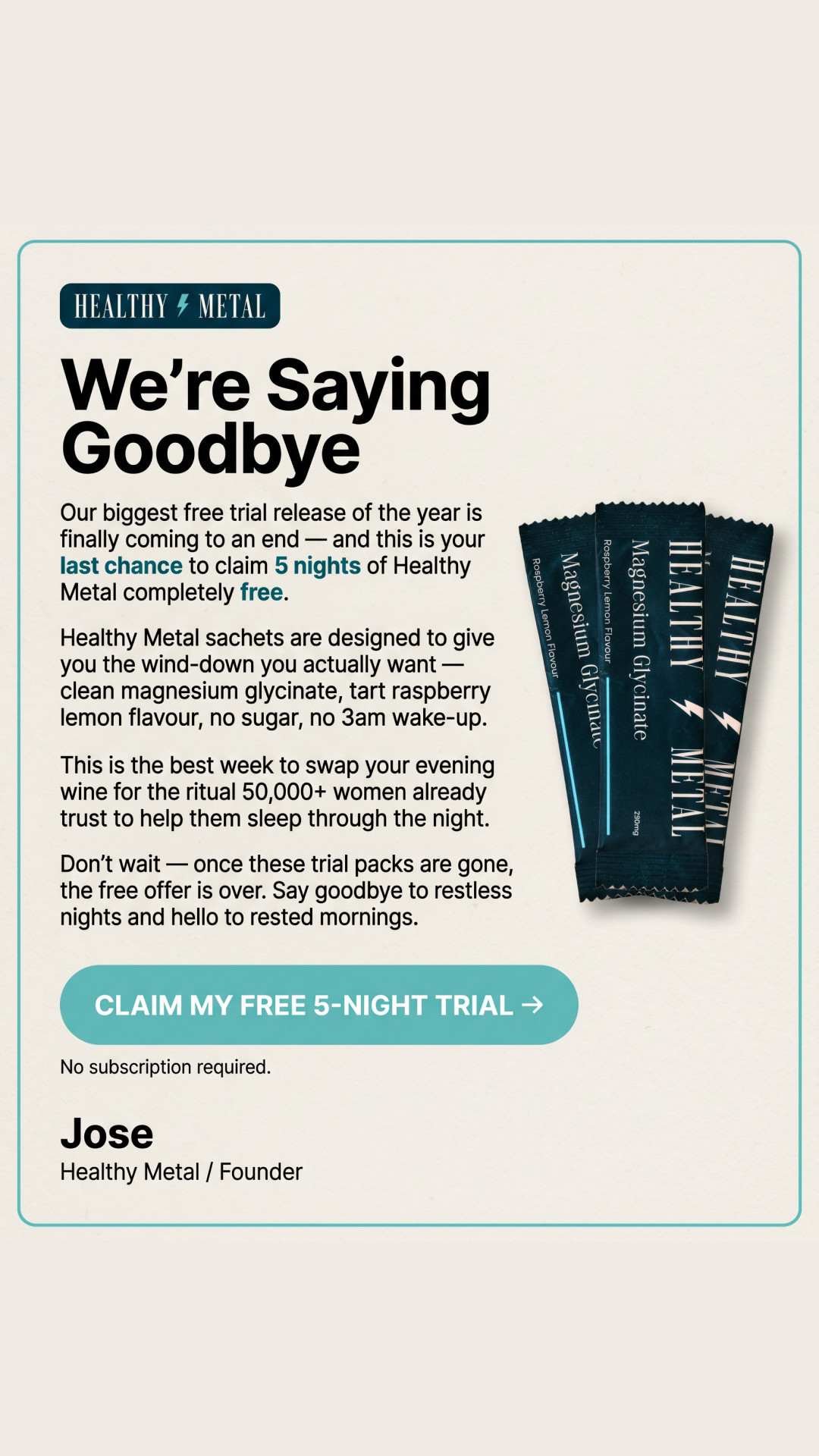 Healthy Metal Facebook ad