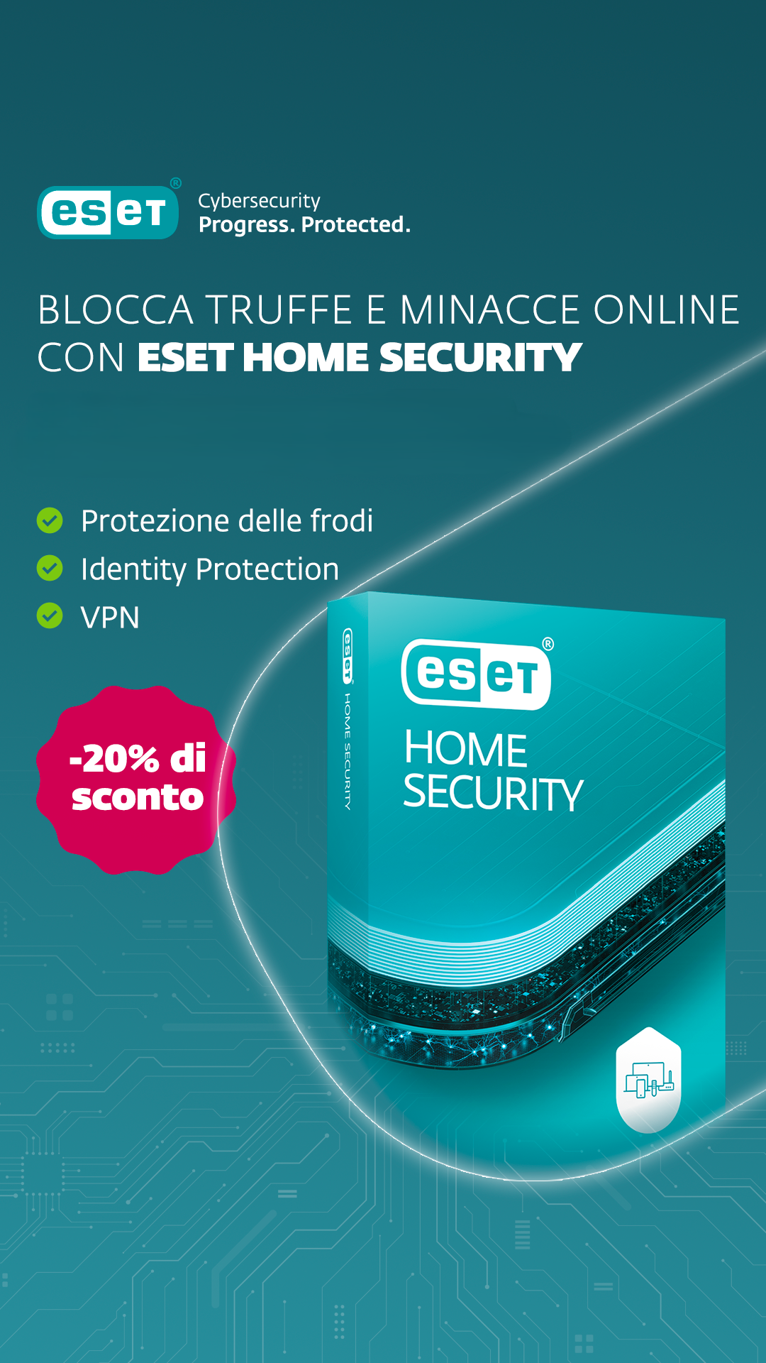 ESET Facebook ad: Truffe? Risolto in un clic - 20% di sconto