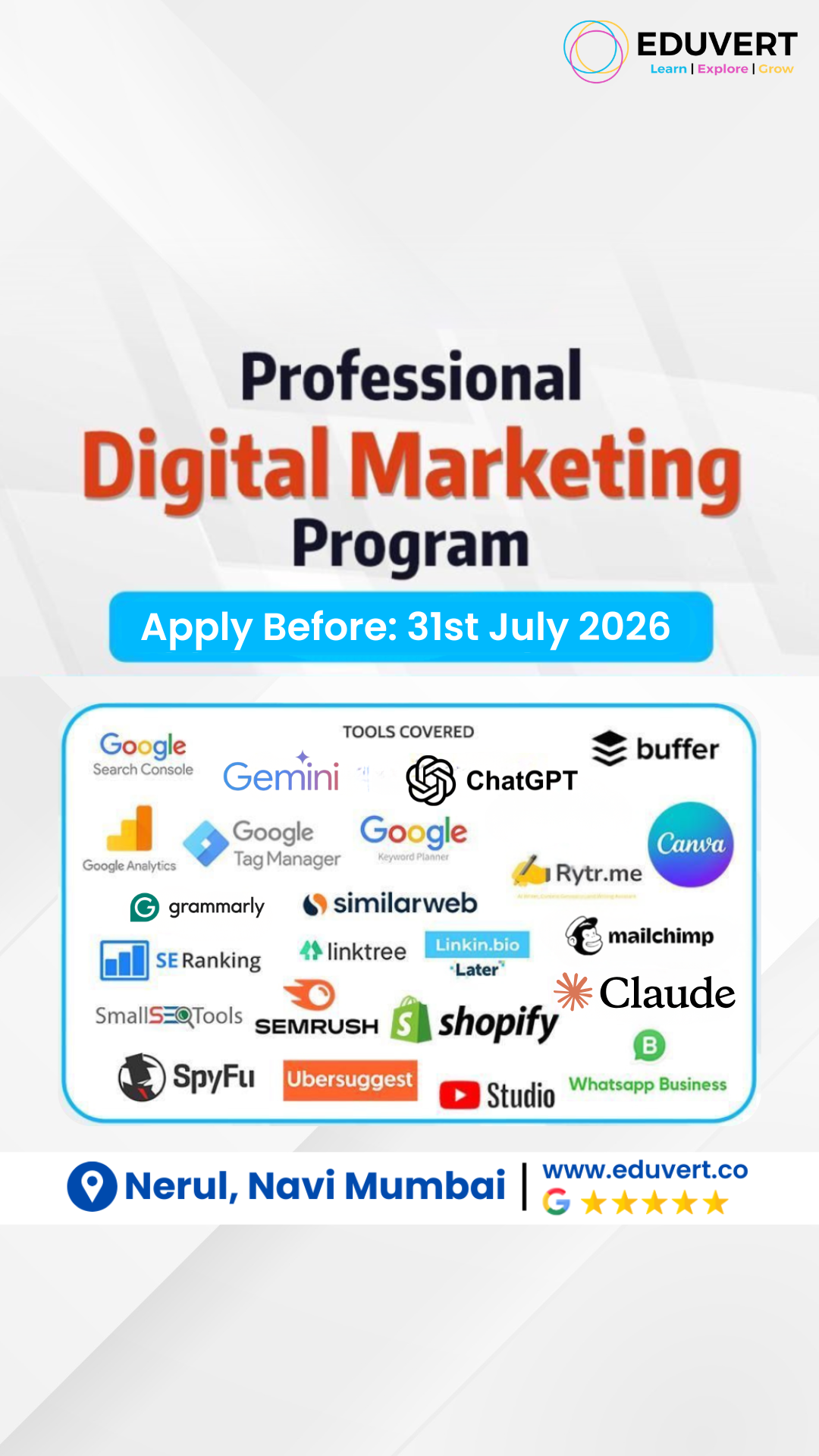 EduVert Facebook ad: Grow Your Business with Digital Marketing