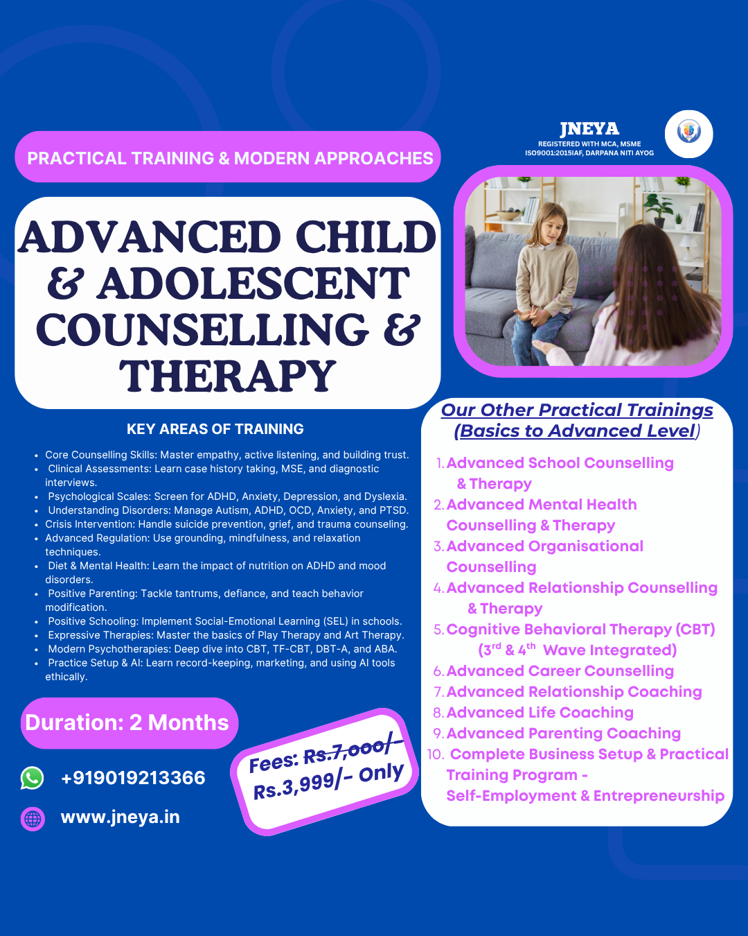 Jneya Foundation Facebook ad: Chat with us