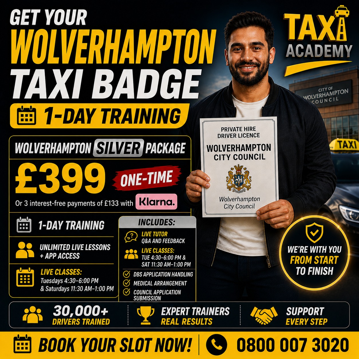 Taxi Academy Facebook ad: Get Your Wolverhampton Badge