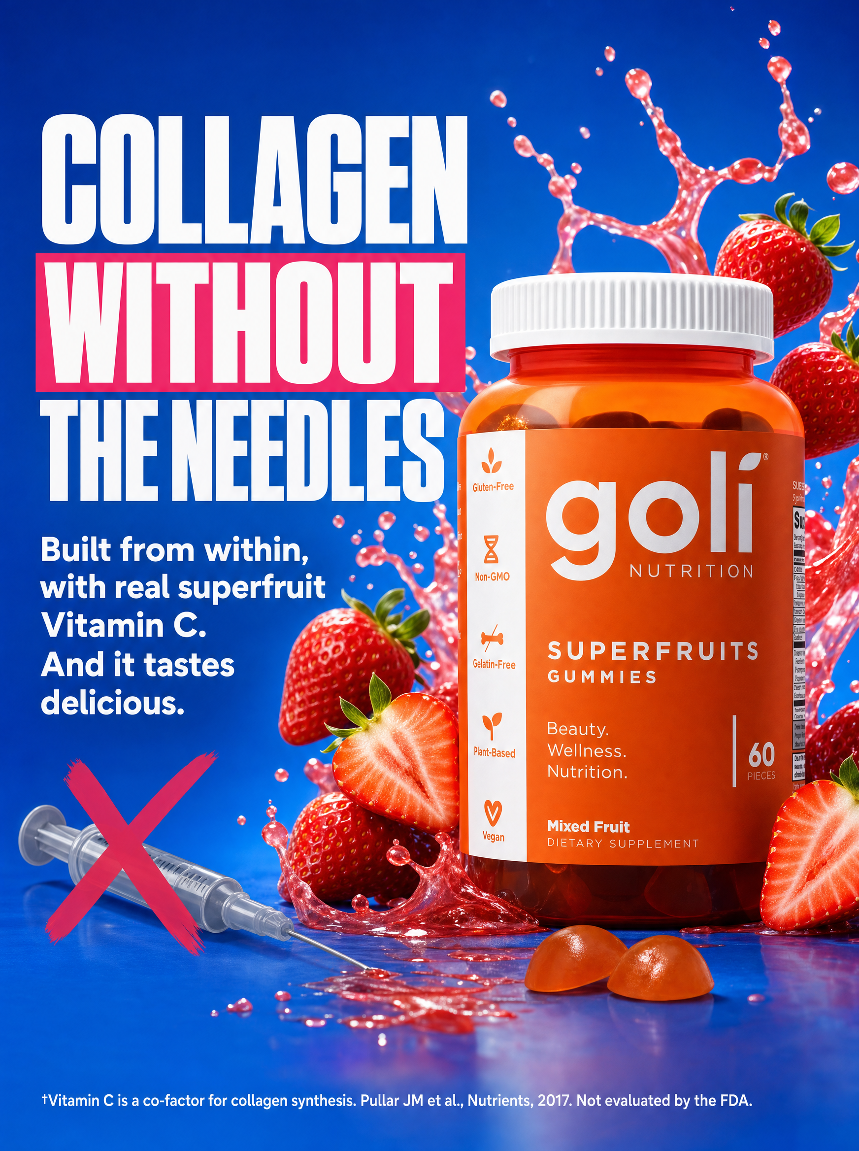 Goli Facebook ad: Skip the Needle. Chew Your Collagen Instead.
