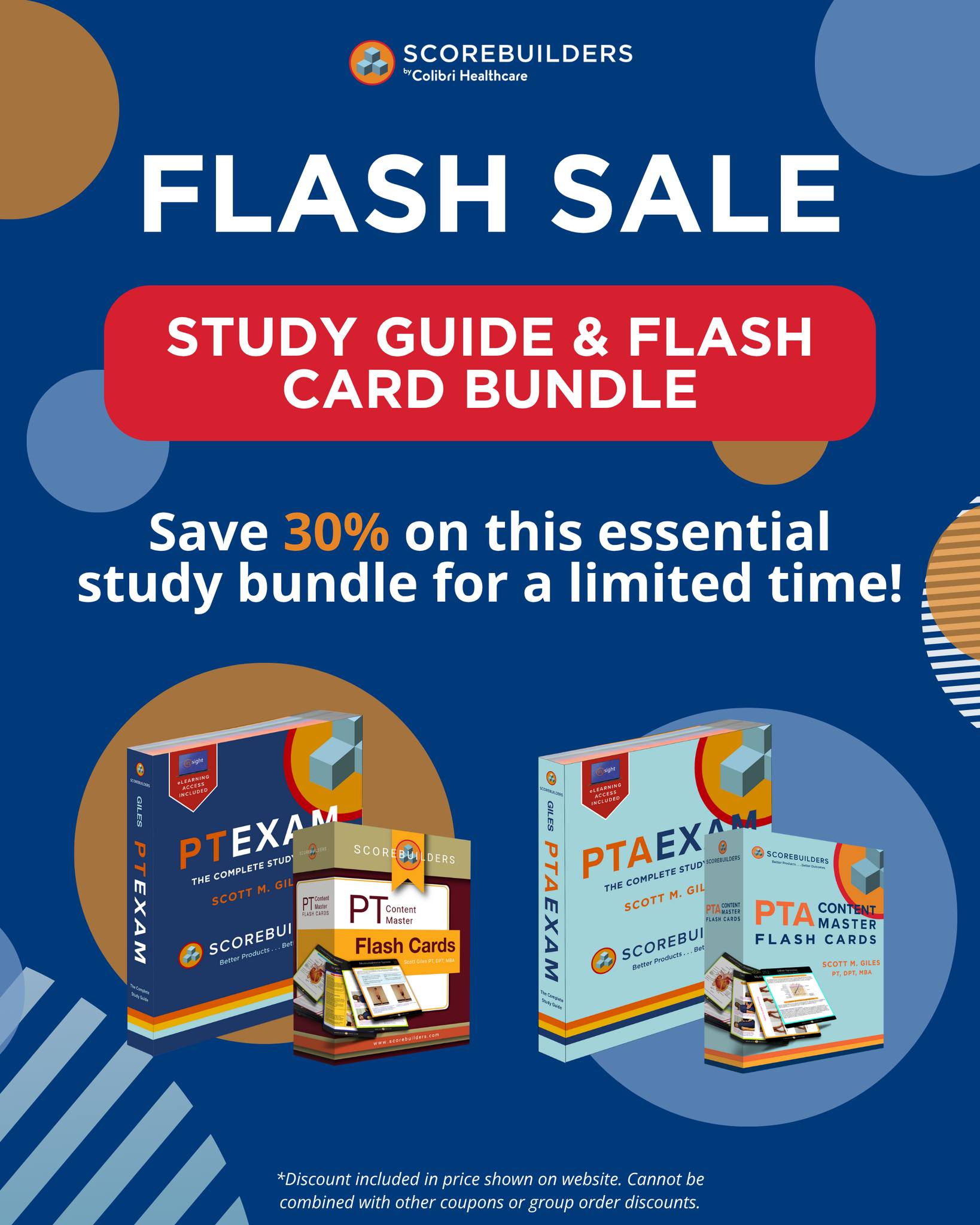 Scorebuilders Facebook ad: 30% off NPTE Study Bundle