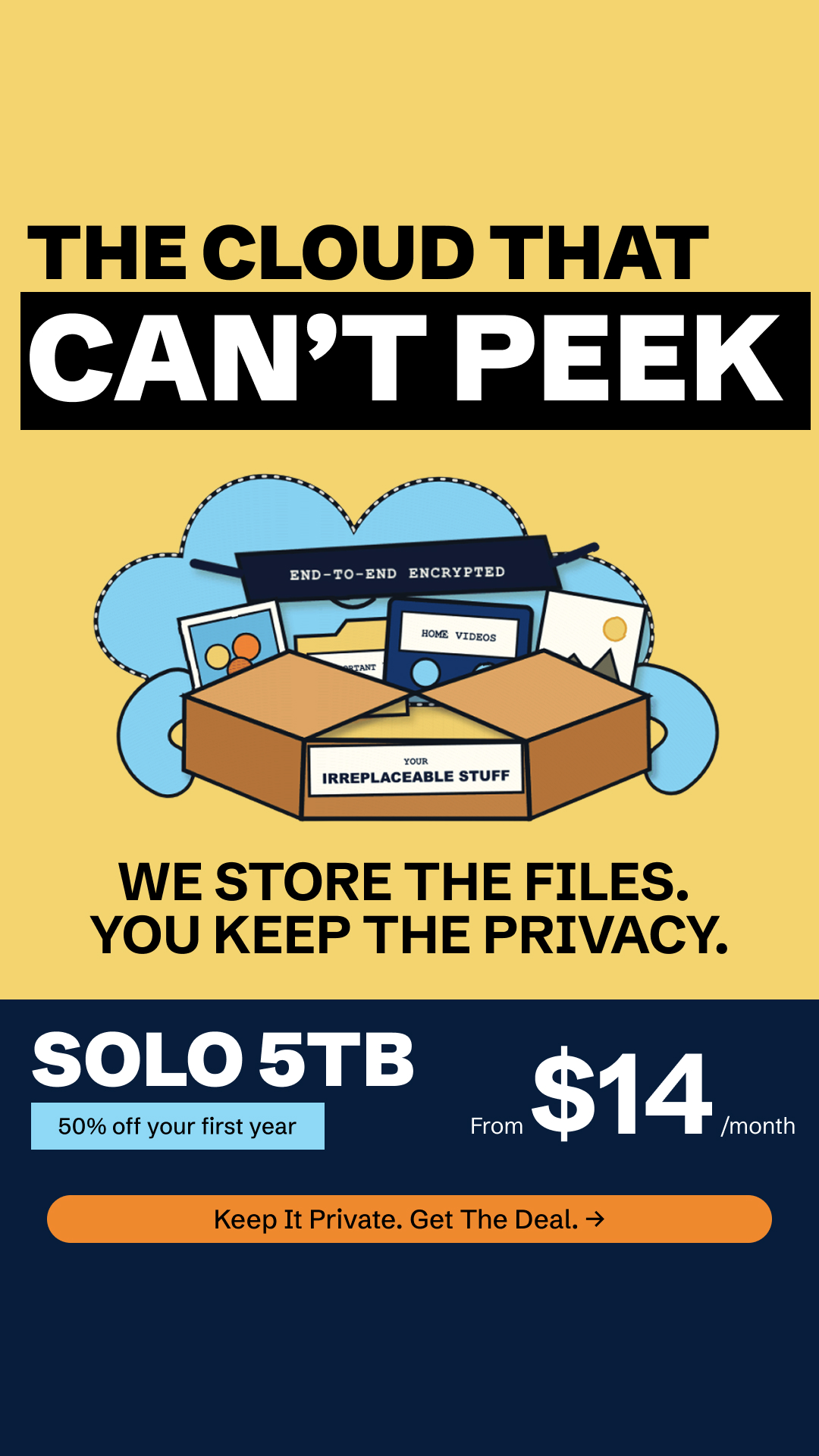 Sync.com Facebook ad: For What You Can't Replace