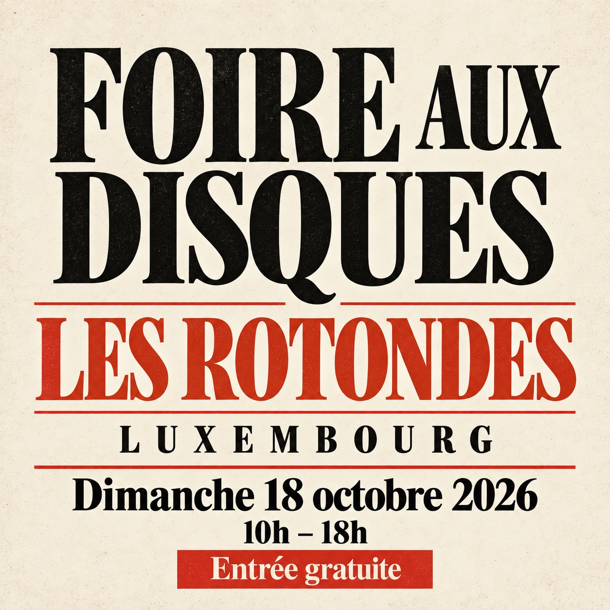 La Face Cachée Facebook ad: LA FOIRE AUX DISQUES REVIENT AUX ROTONDES!