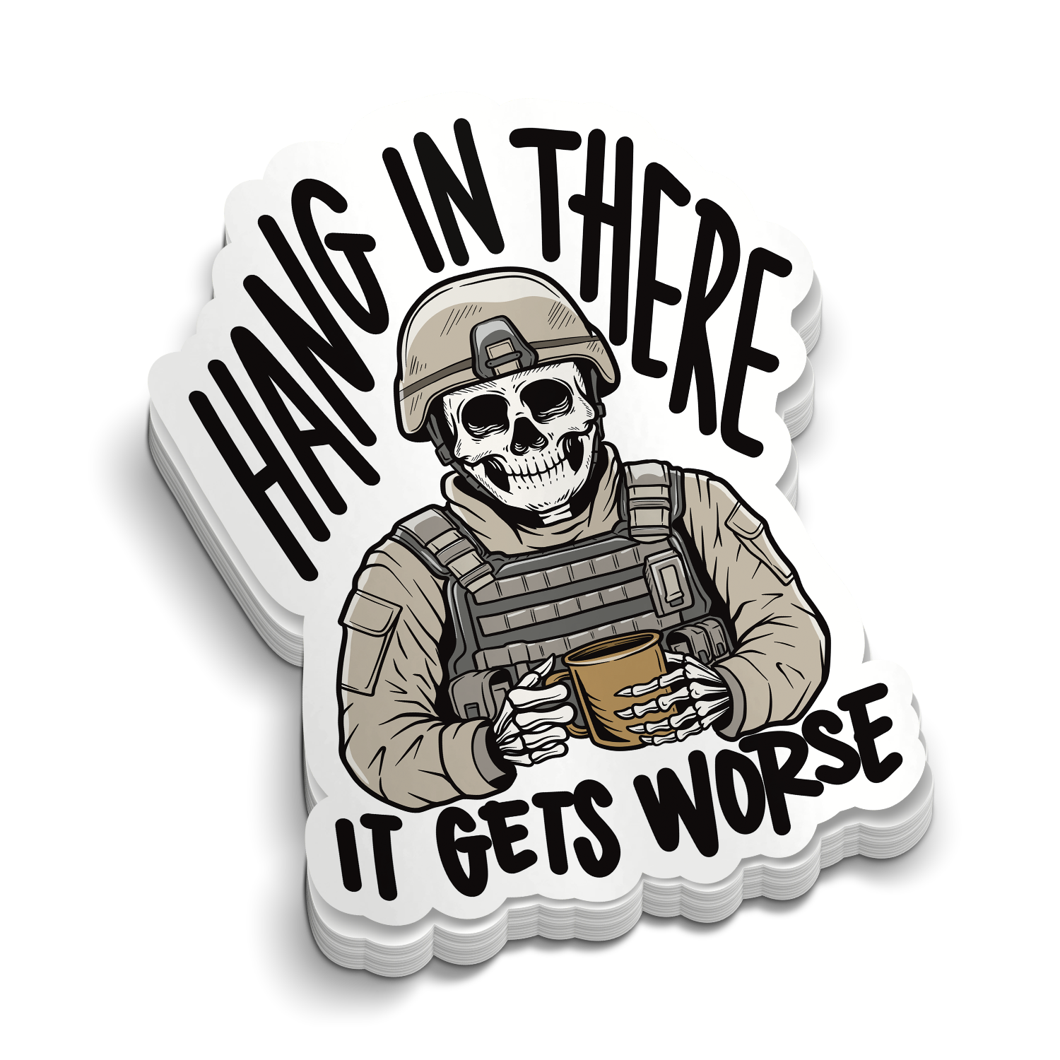 Sticker Fire Facebook ad: Add laughs to your lid, with our Stickers.