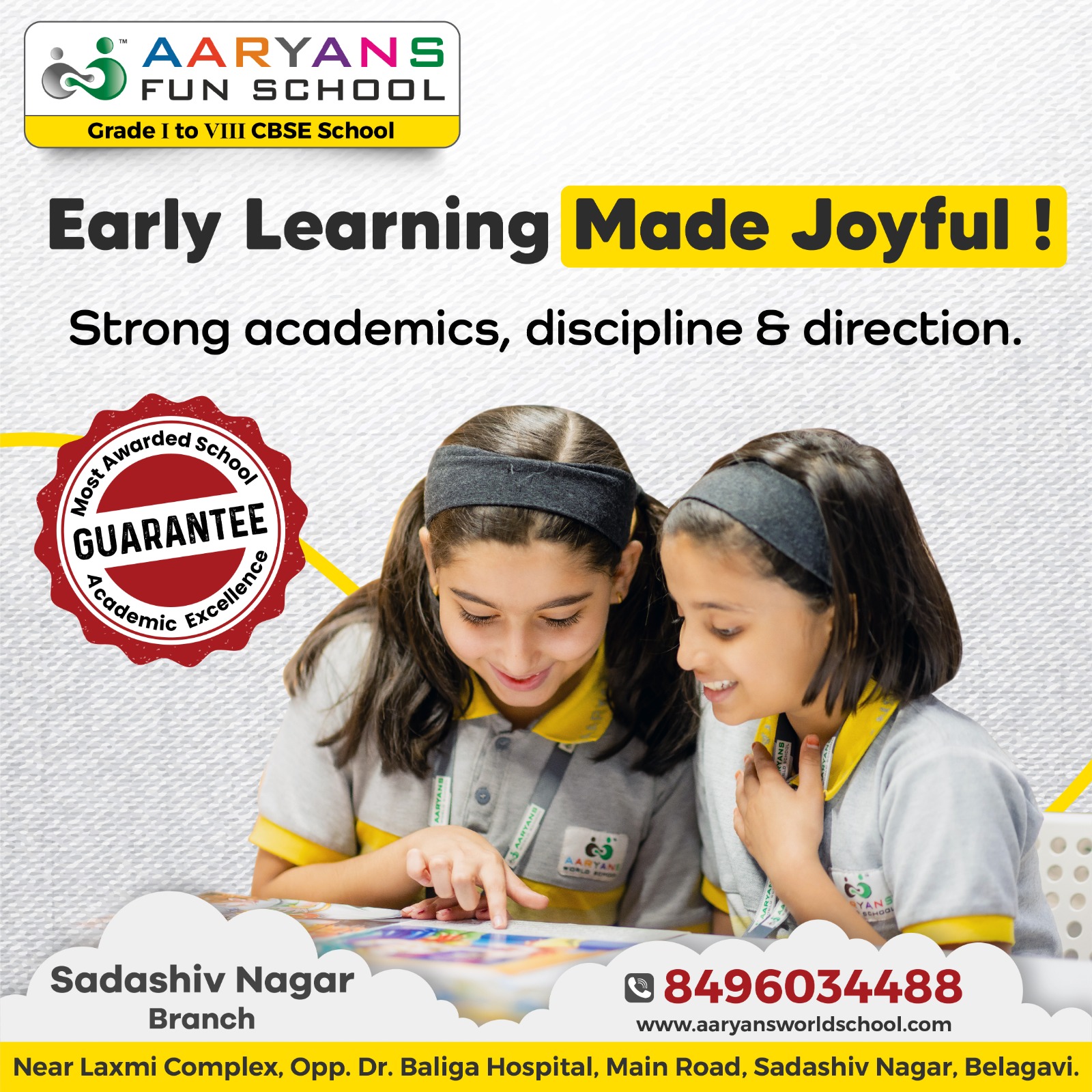 Aaryans World School Belagavi Karnataka Facebook ad: Namma Belagavis most awarded school
