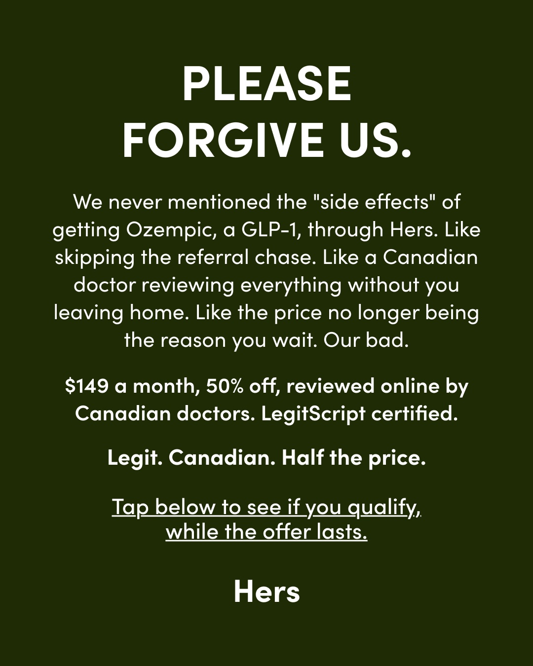 Hers Facebook ad