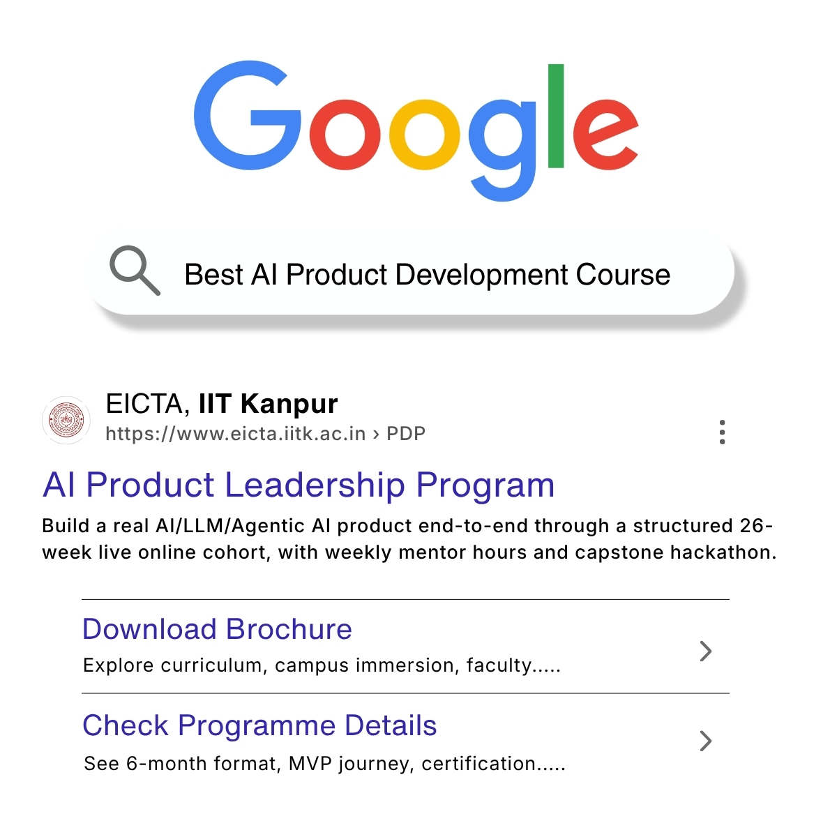 EICTA IITK Facebook ad