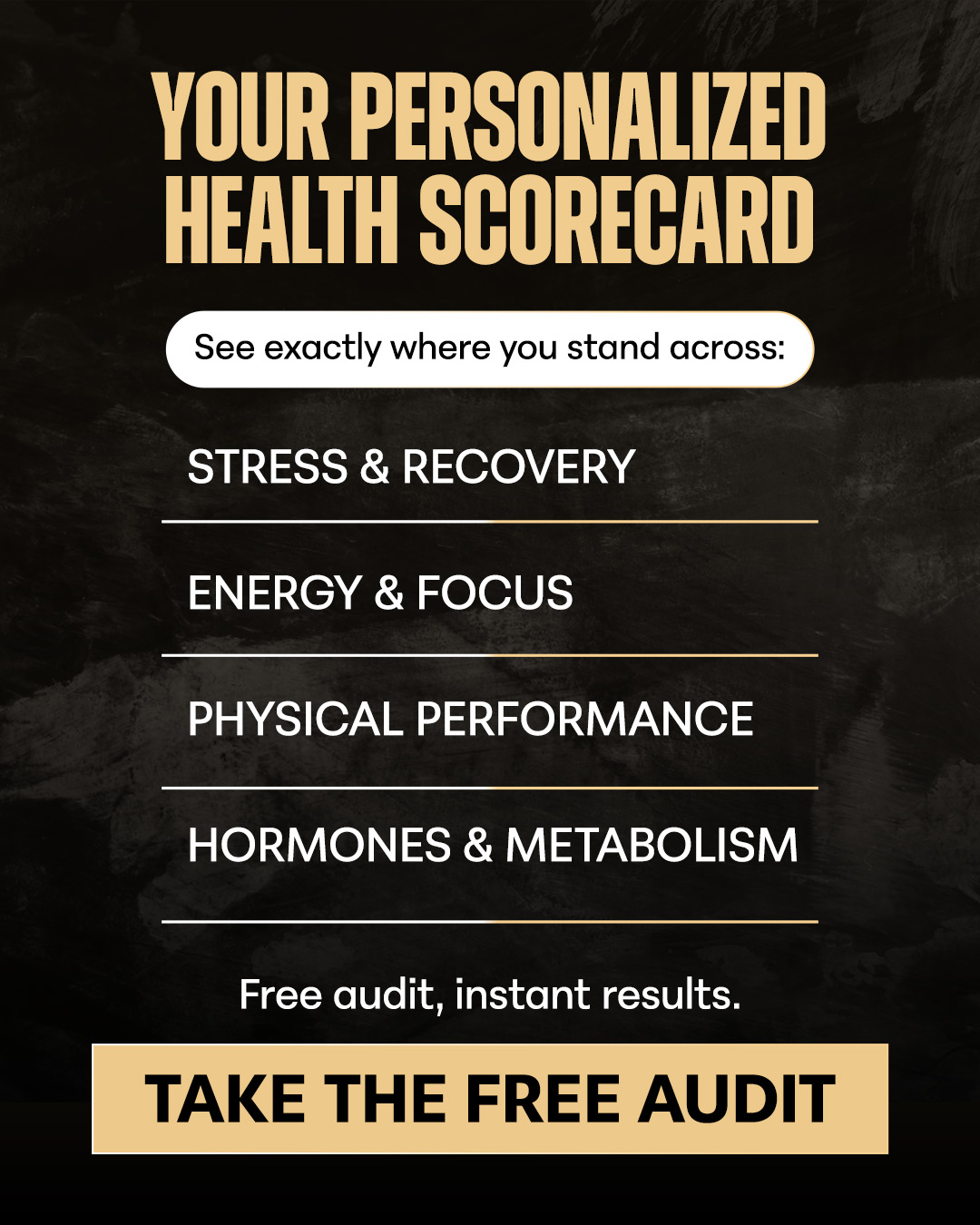 Own It Coaching Facebook ad: FREE Health Performance Audit: Where Are You…