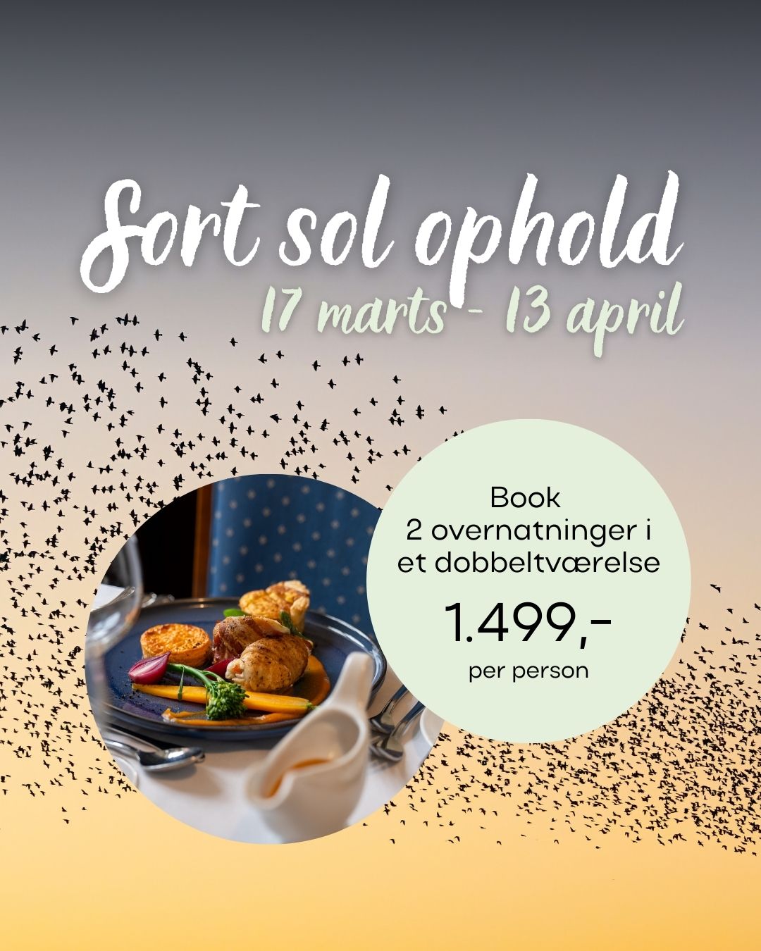 Hotel Røde-Kro Facebook ad: Sort Sol ophold på Hotel Røde-Kro