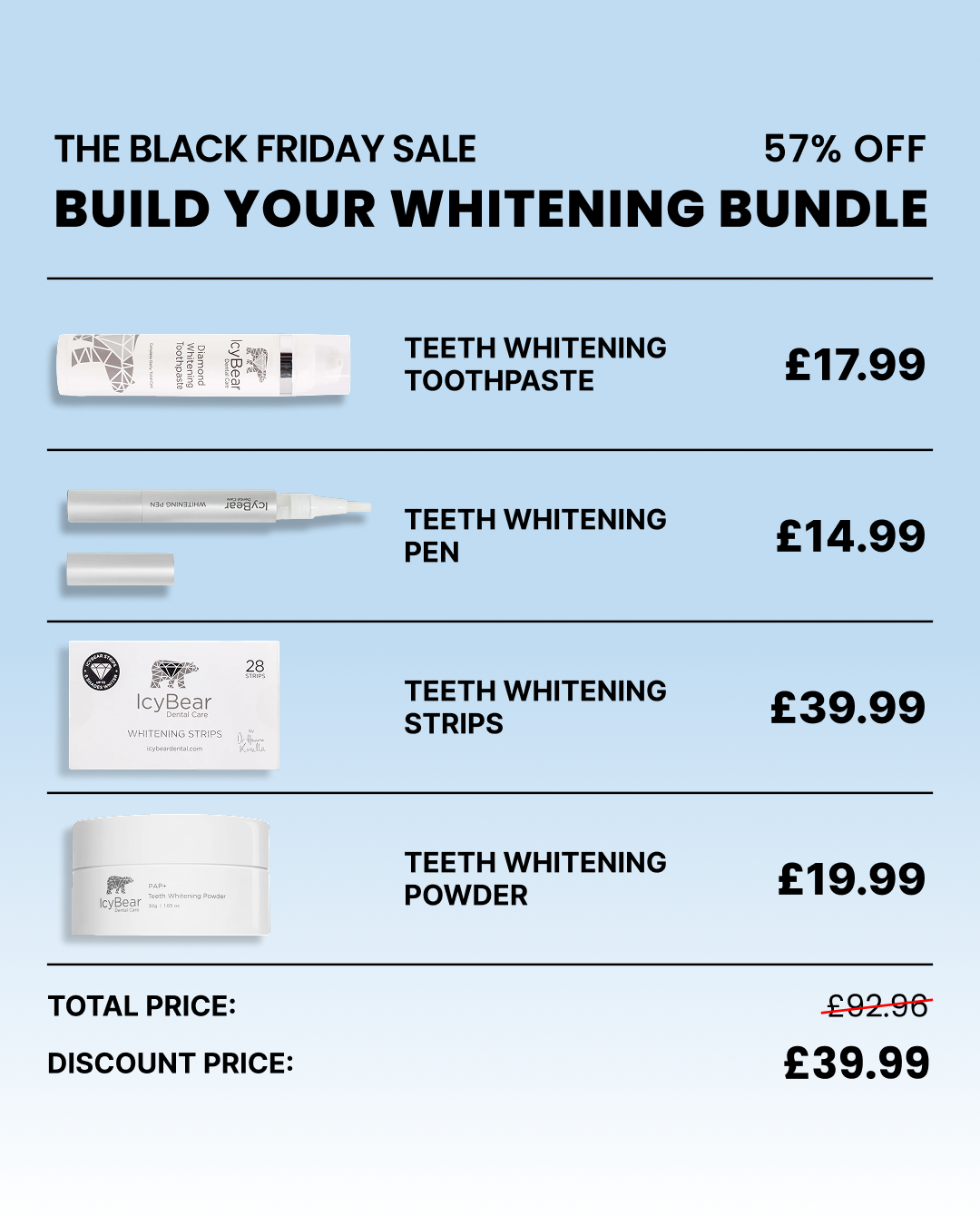 Icy Bear Dental Facebook ad: BLACK FRIDAY: SAVE 57%