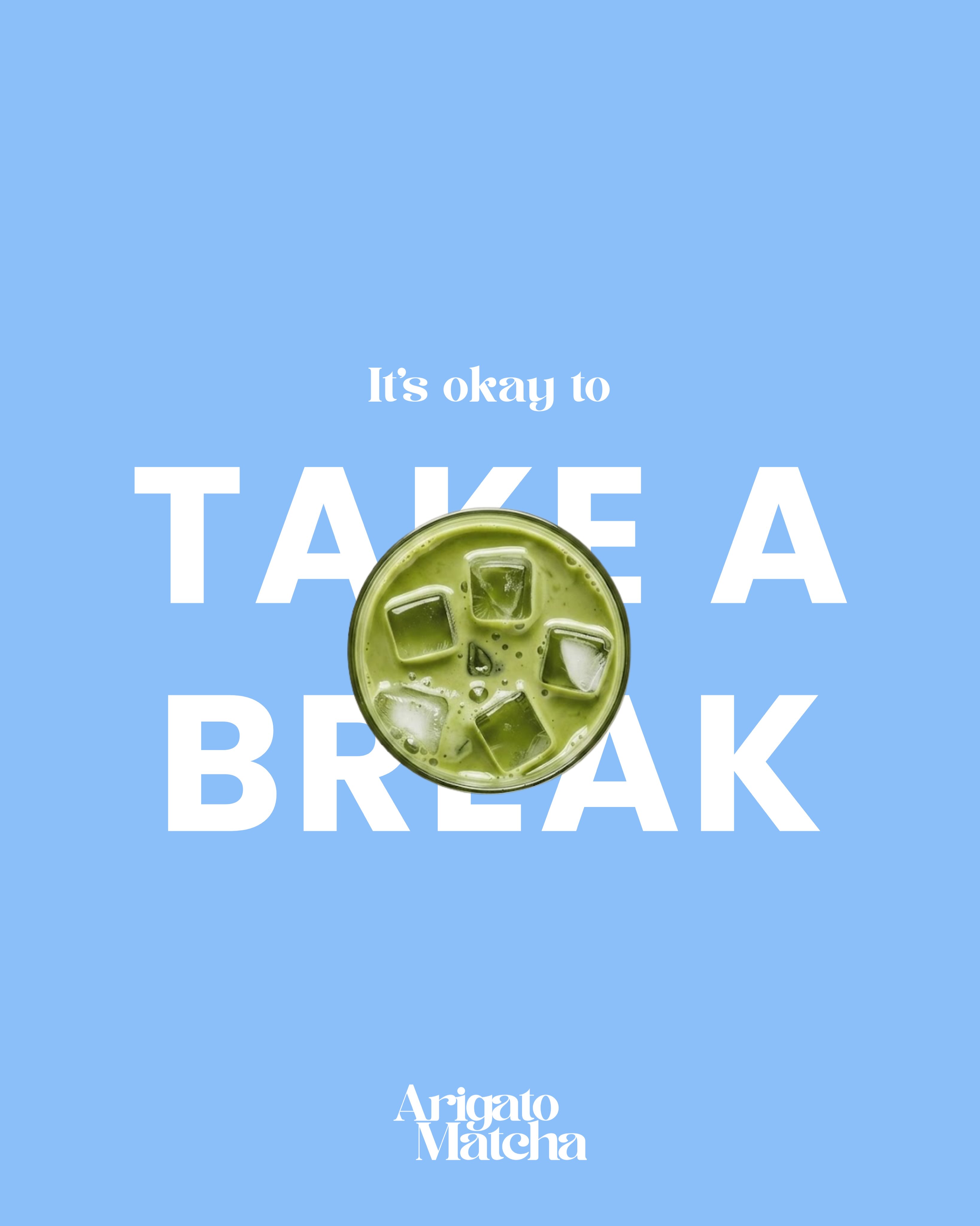 Arigato Matcha Facebook ad: It’s okay to take a break.