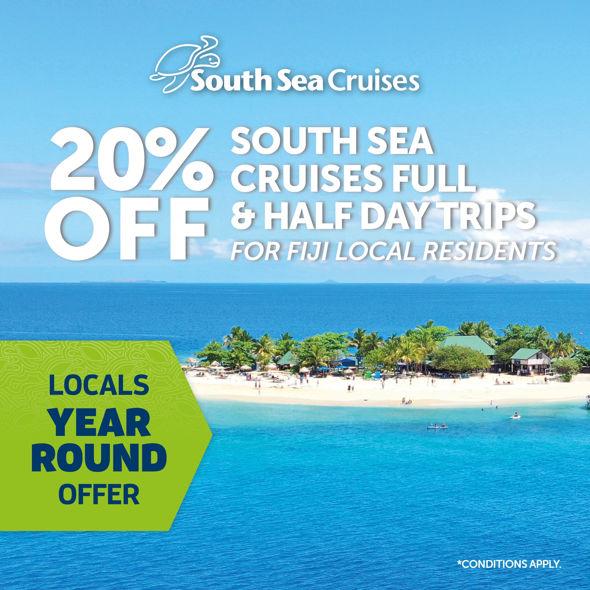 South Sea Cruises Facebook ad: 20% OFF All-Year Round for Locals