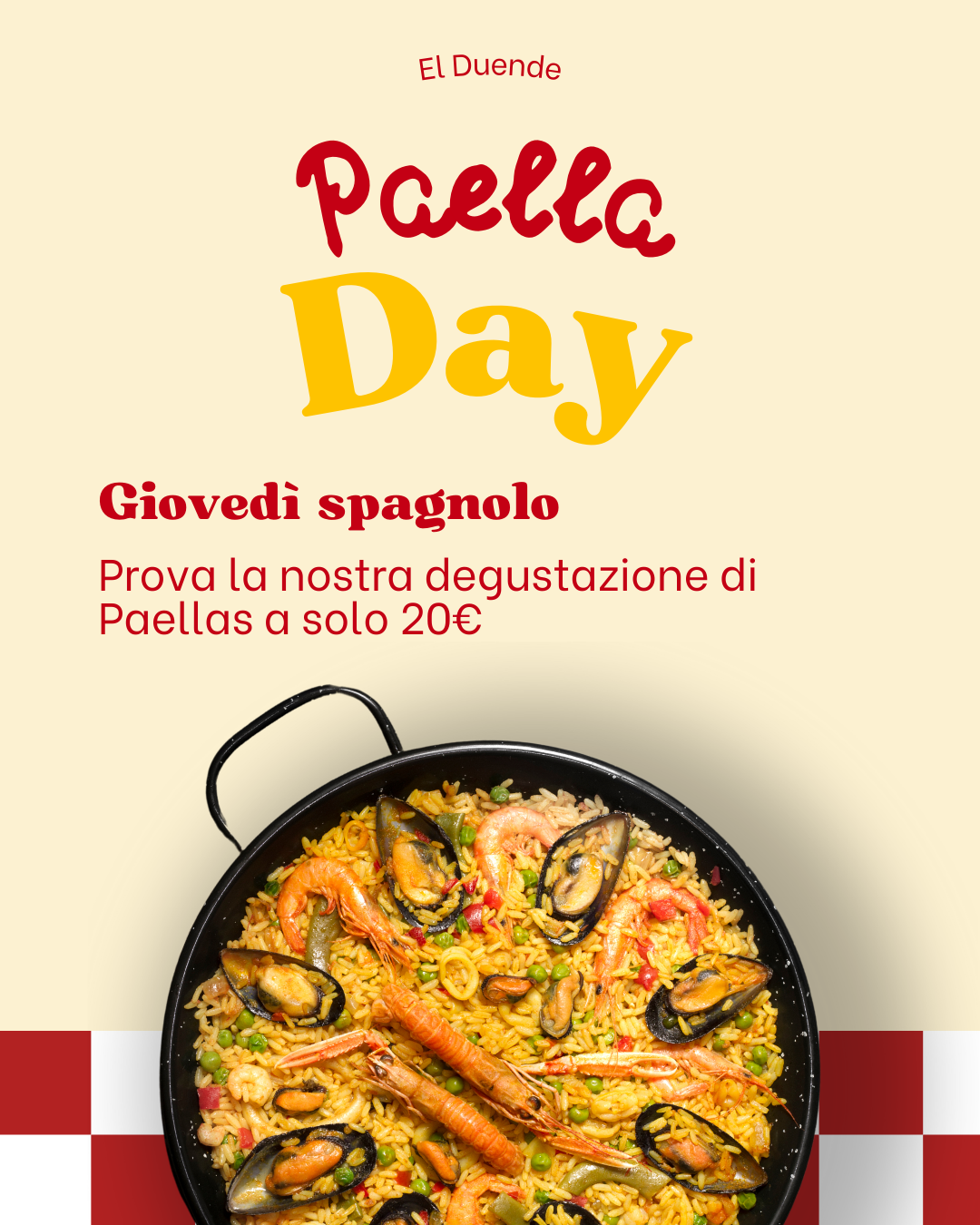 El Duende Ristorante Facebook ad: Partecipa al Paella Day