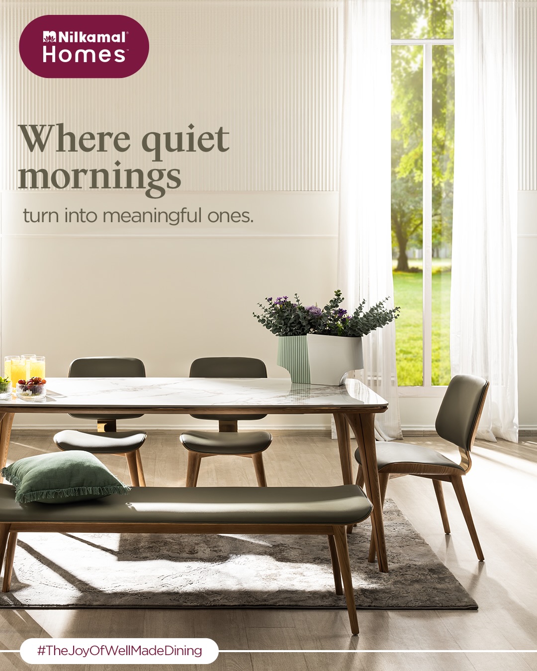 Nilkamal Homes Facebook ad: Bring home a dining space that makes every…