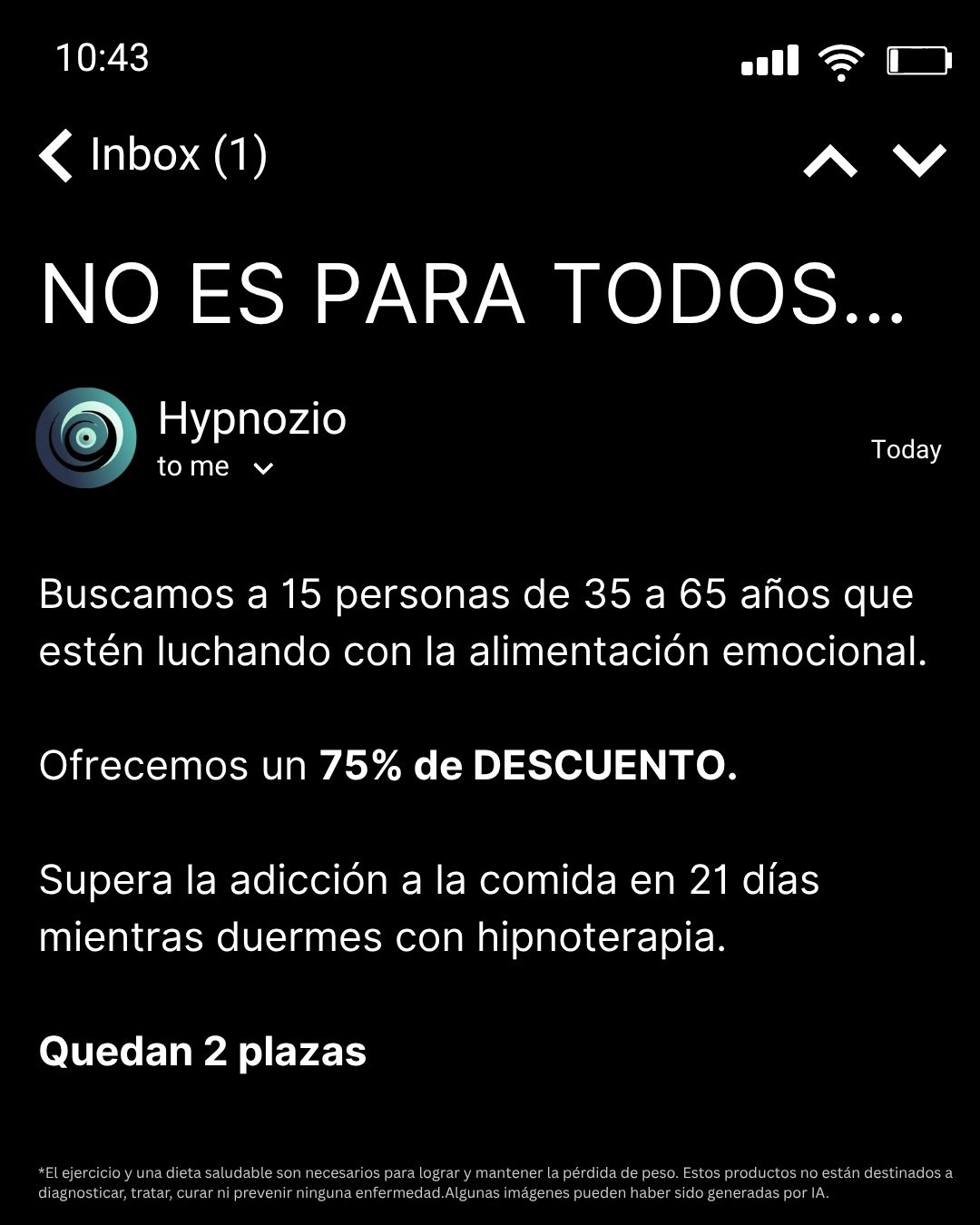 Hypnozio: power of hypnotherapy Facebook ad