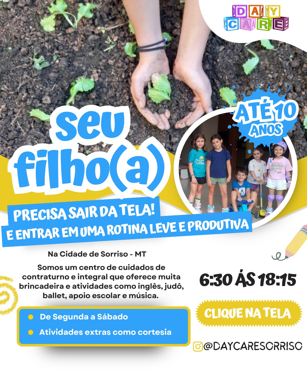 Day Care Sorriso Facebook ad: Menos Tela, Mais Desenvolvimento!