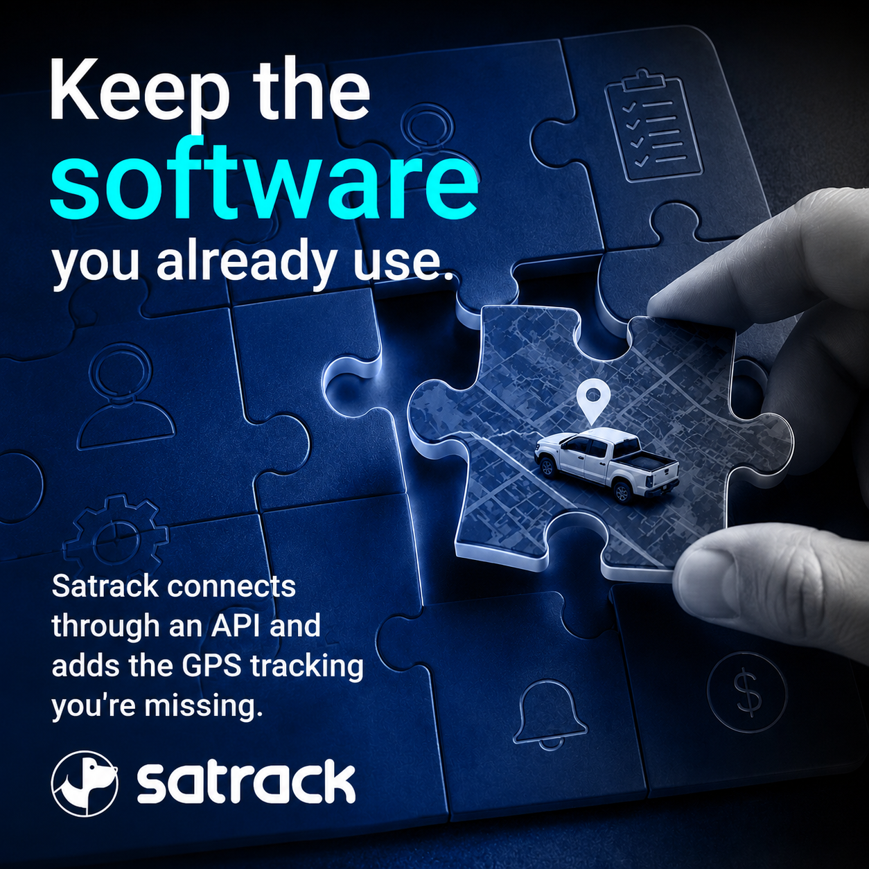 Satrack GPS USA Facebook ad: GPS Tracking That Connects to Your Field Service Software