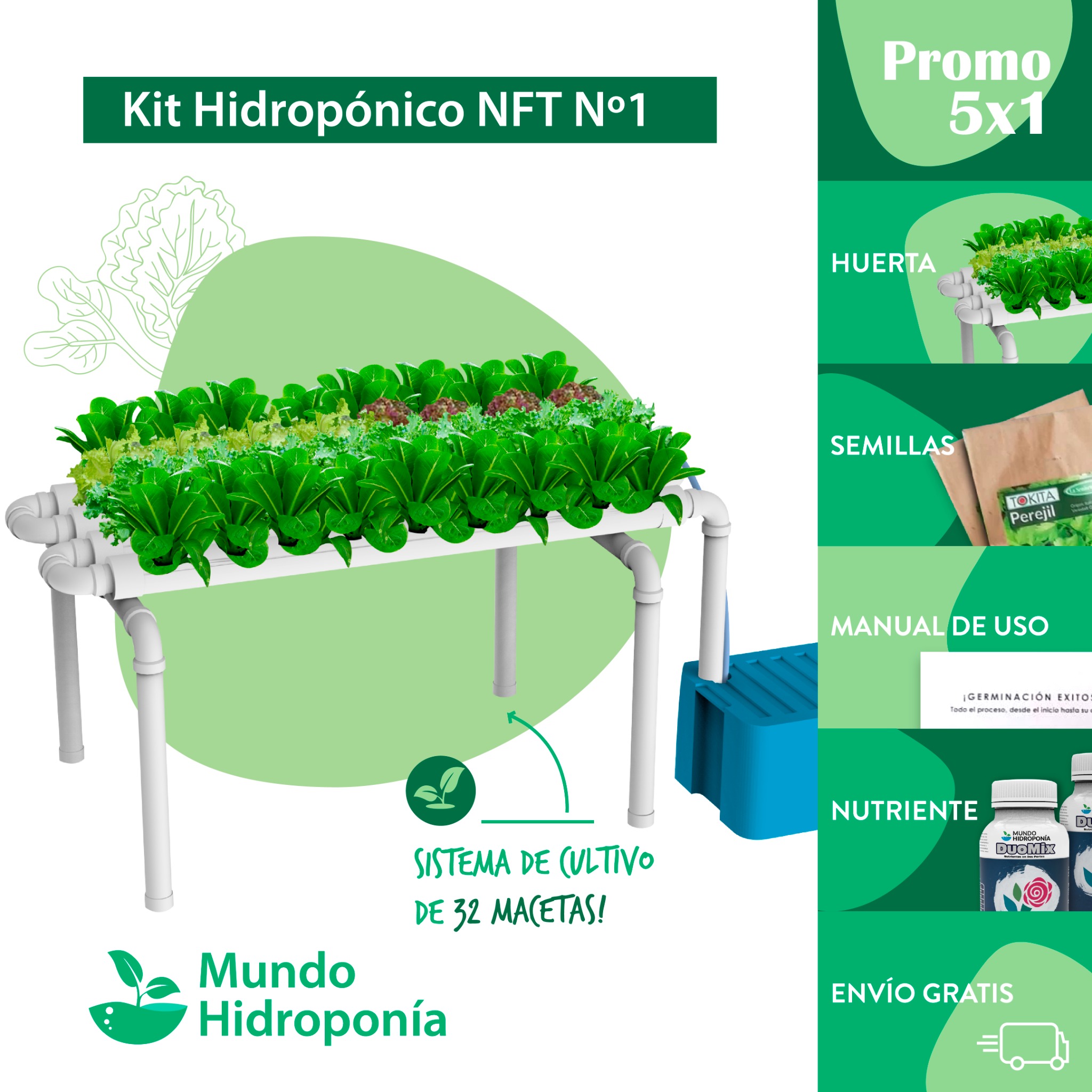 Mundo Hidroponía Facebook ad: ¡Súper promoción! 5x1 en KITS HIDROPÓNICOS Con las…