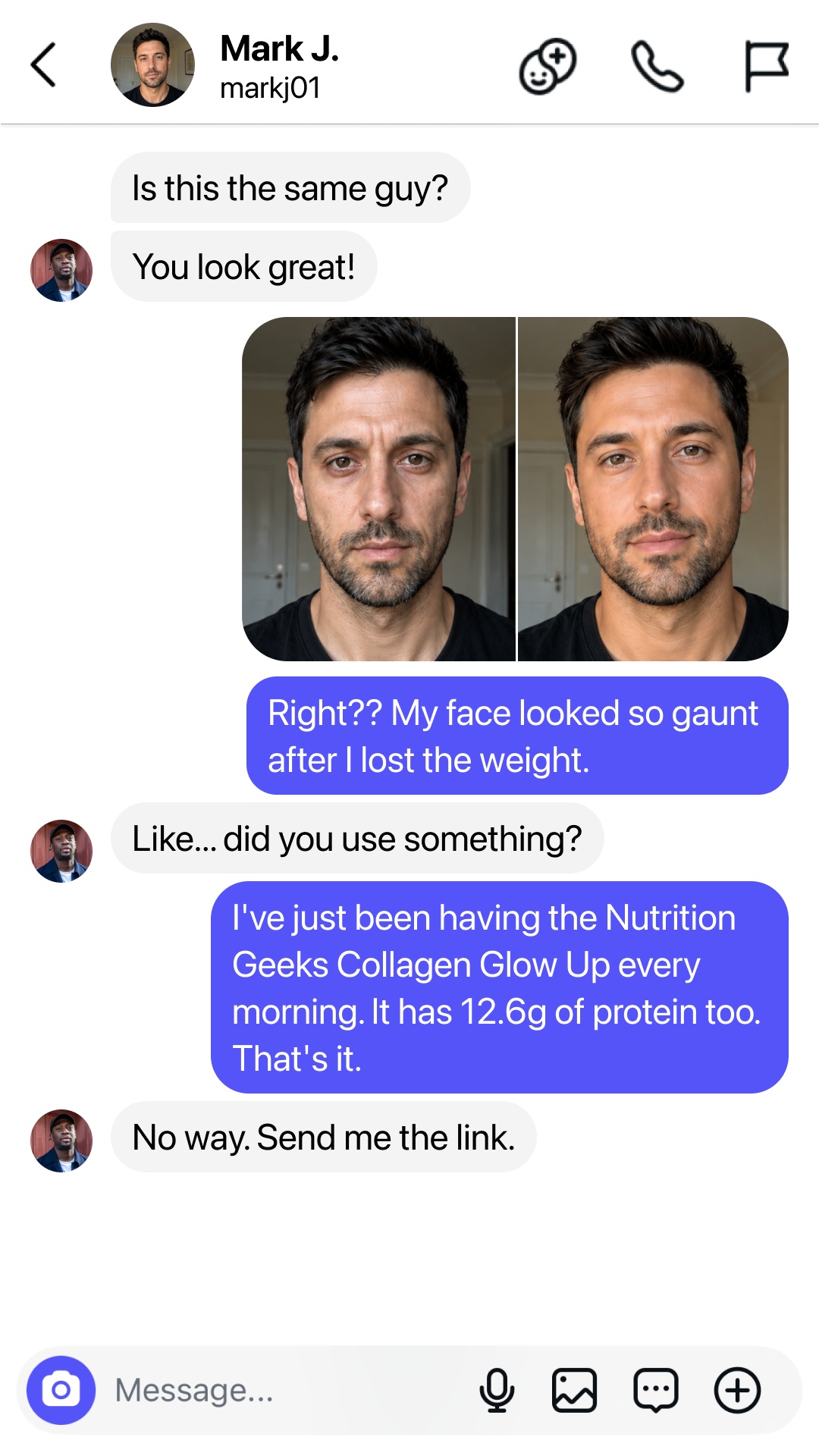 Radiant Over 40 Facebook ad