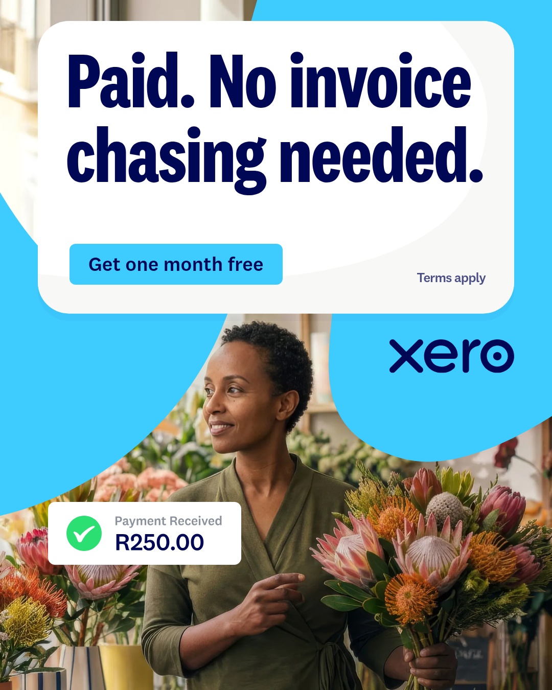 Xero Facebook ad: Payment without the fuss.