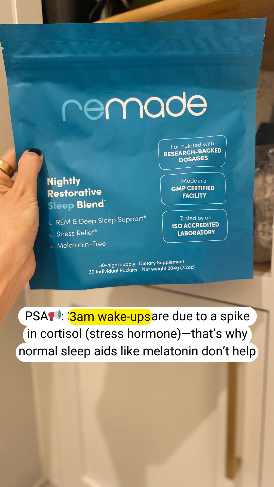 Remade Restorative Sleep Supplement Facebook ad