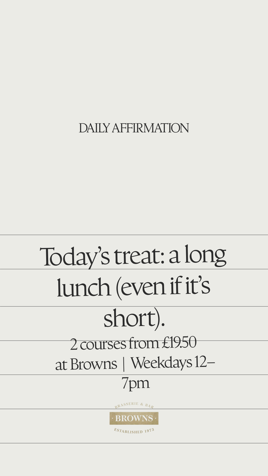 Browns Brasserie & Bar Facebook ad from Feb 3, 2026
