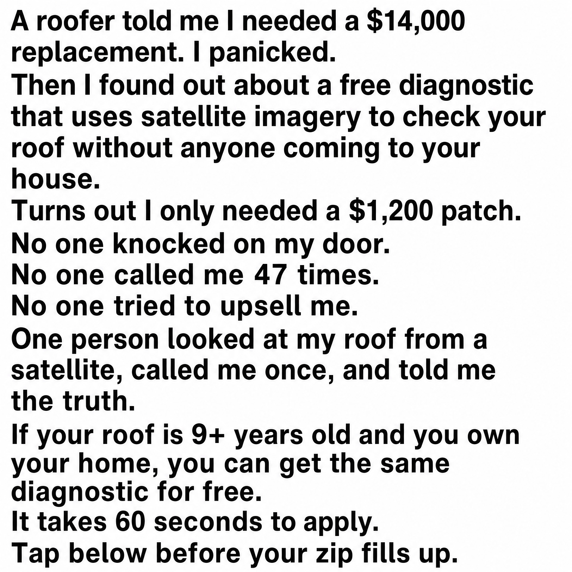 Roofing Match Facebook ad: Find Out What Your Roof Really Needs