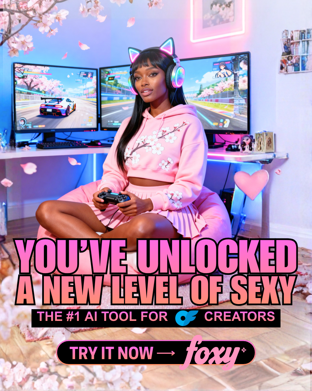 Foxy AI: Video & Photo Generator Facebook ad: Level Up Your Content in One Click